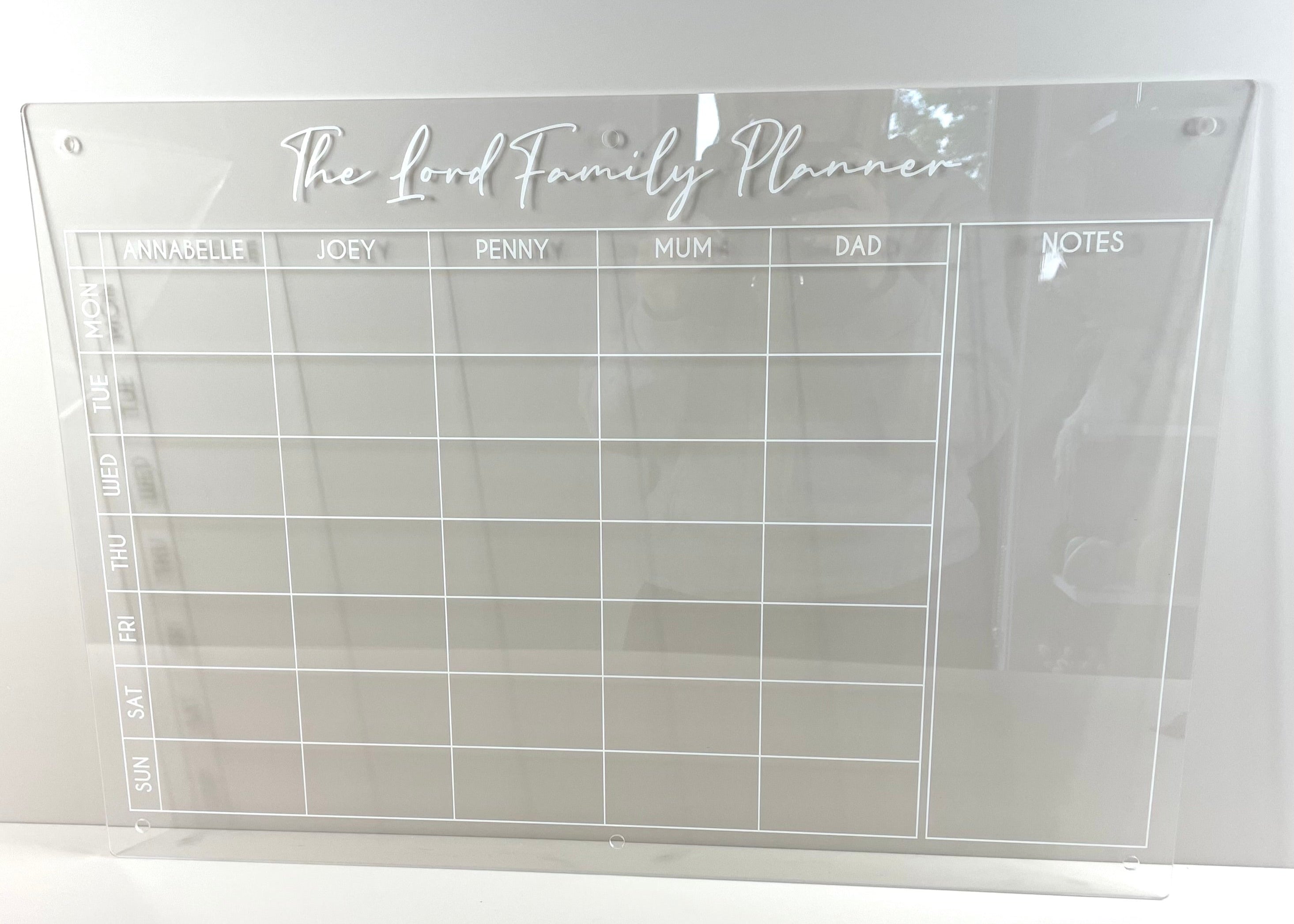 custom acrylic planner melbourne