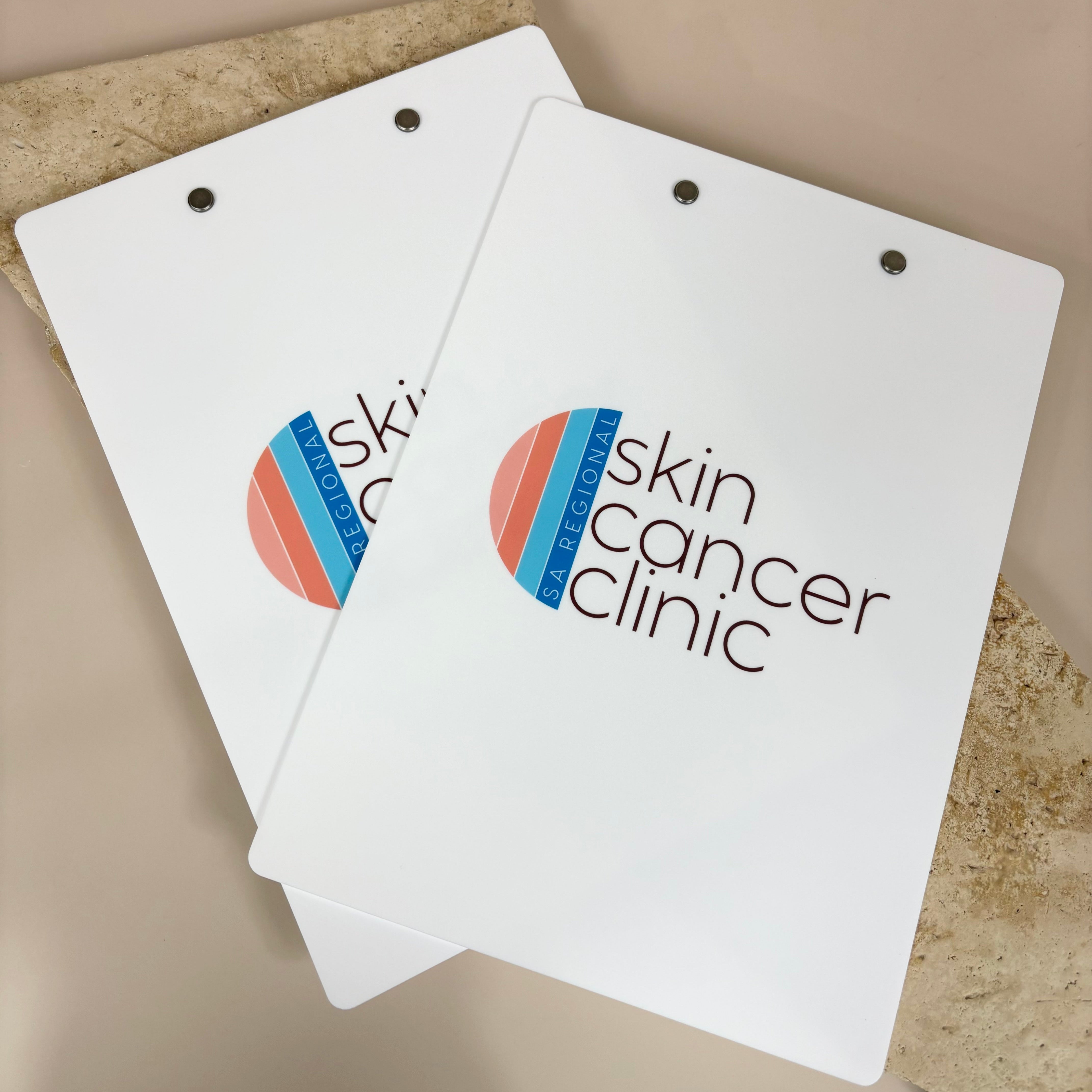 Custom printed clipboards for clinic branding