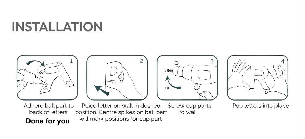Floating 3D lettering sign