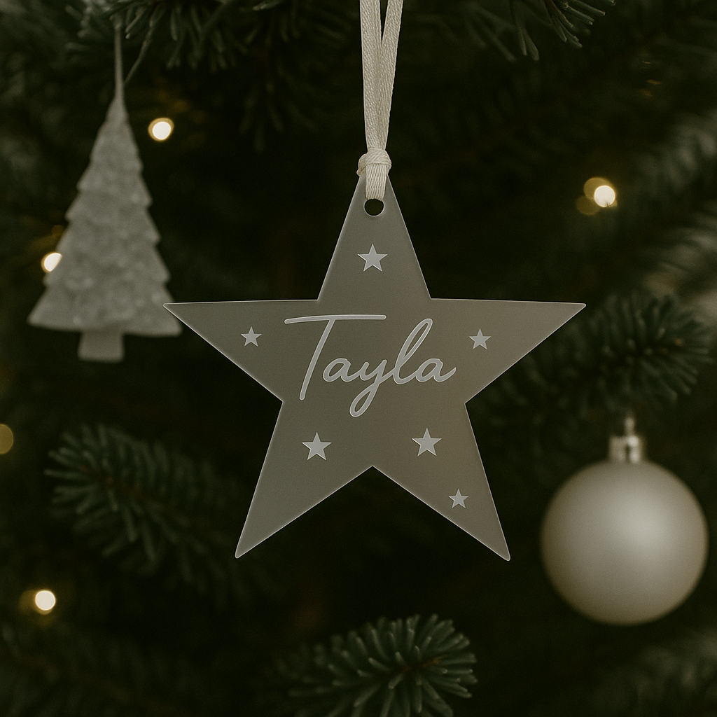 Personalised star Christmas ornament