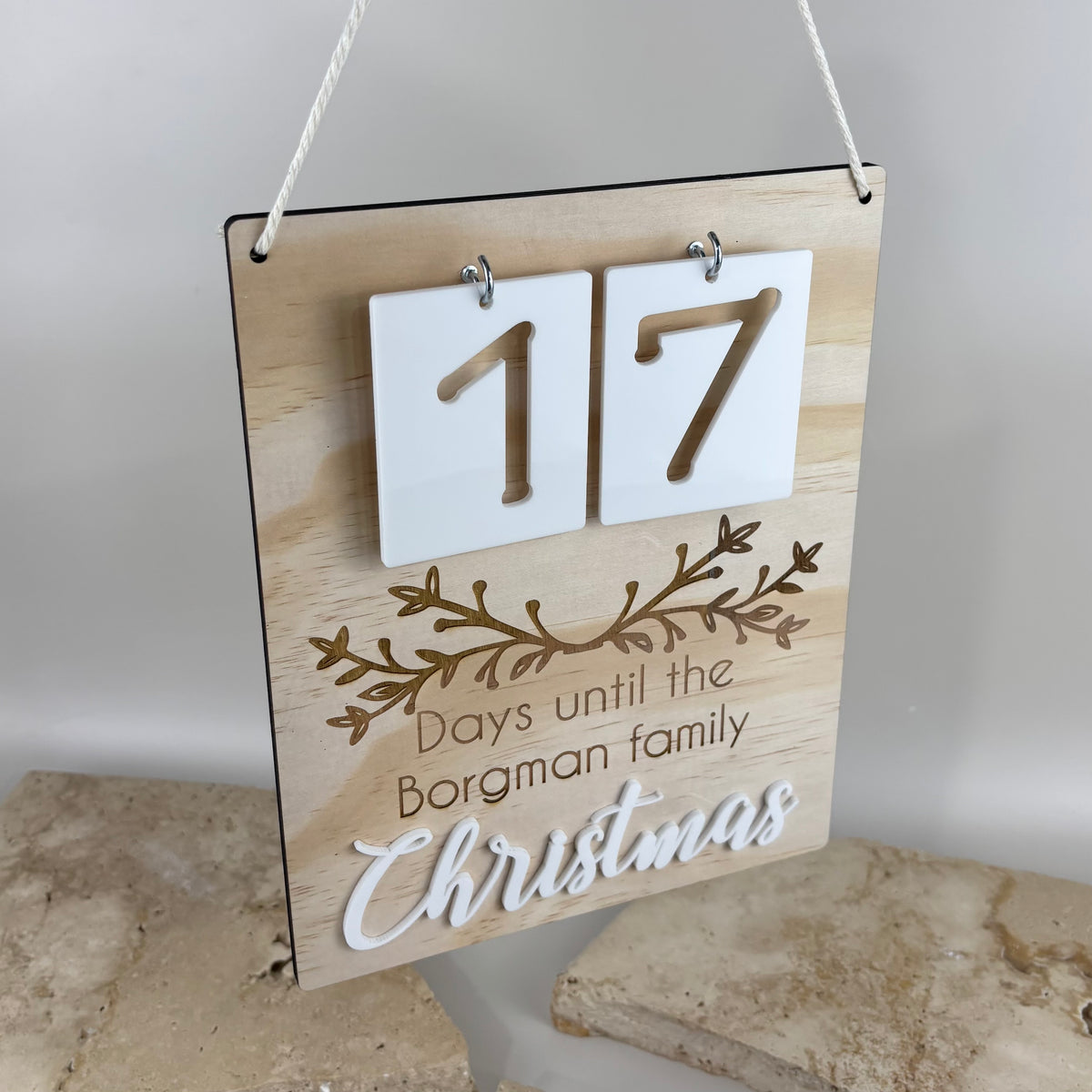 Personalised Christmas countdown plaque
