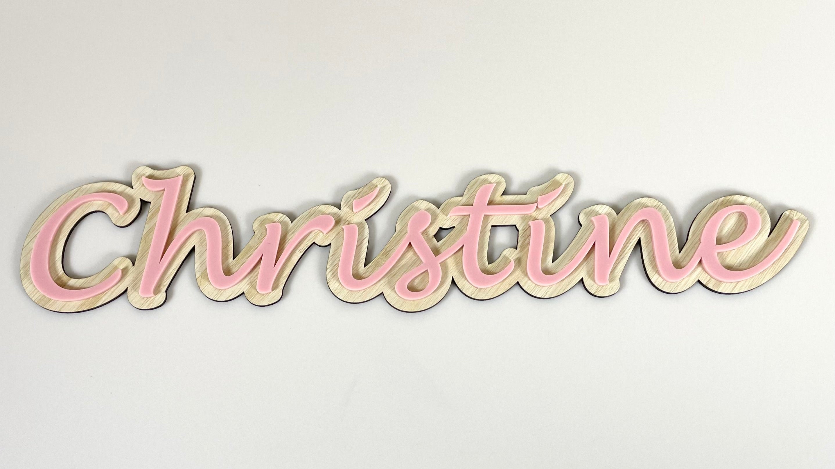 Bamboo and acrylic name plaque