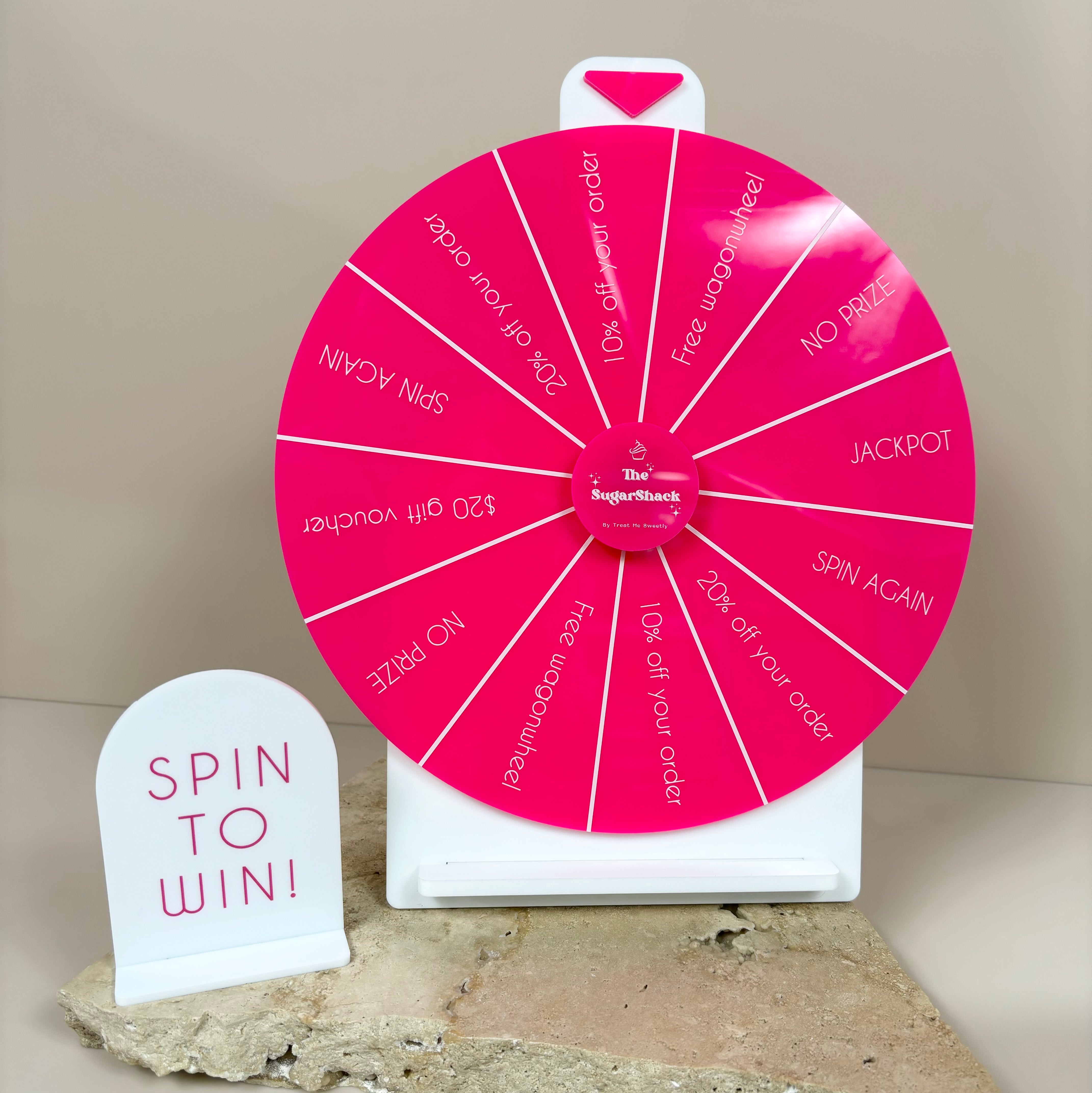 Hot pink Customise spin the wheel
