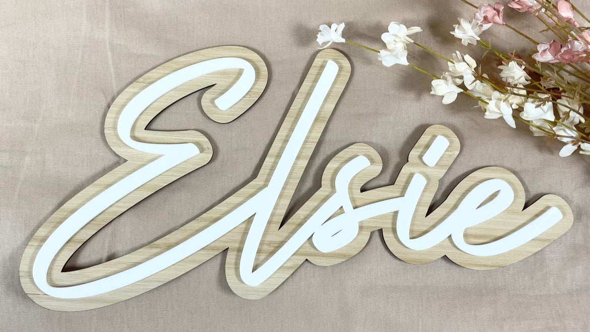 Layered name plaques (bamboo)