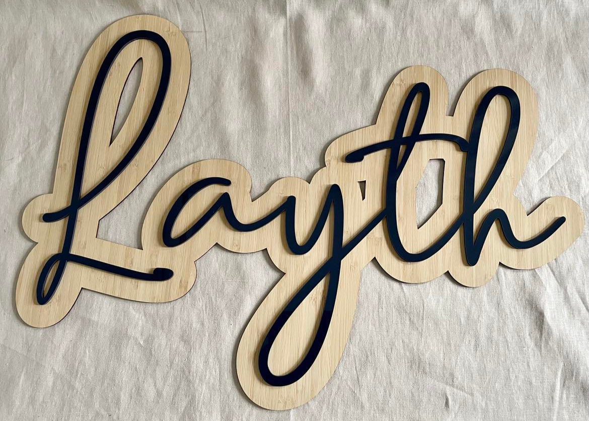 Layered name plaques (bamboo)