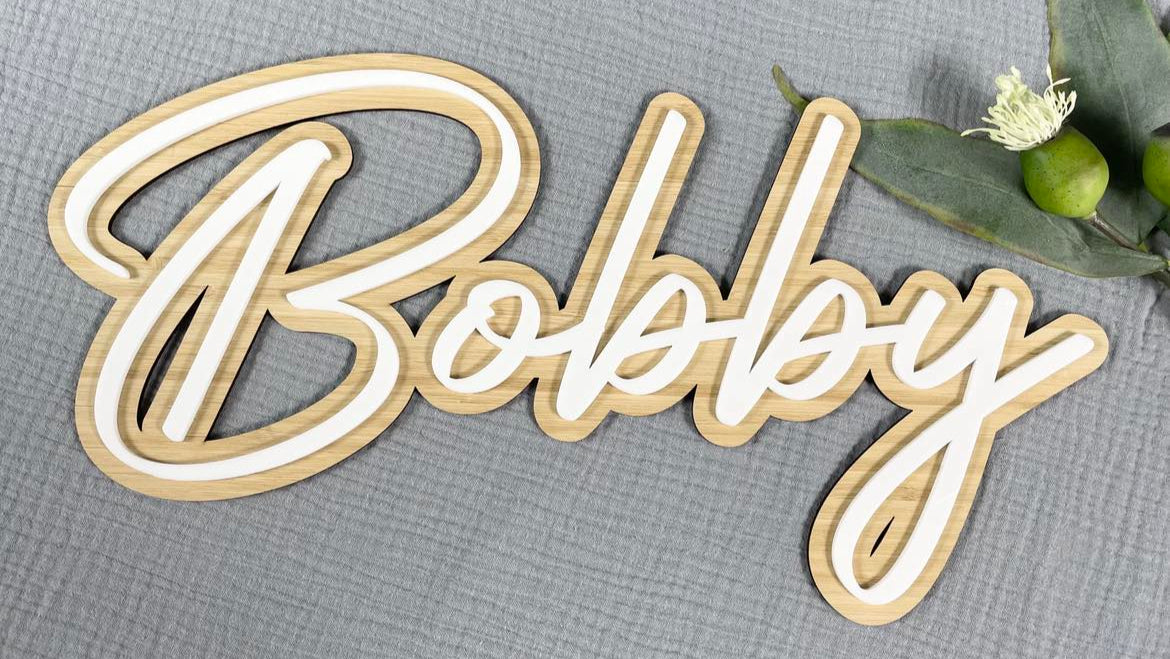 Layered name plaques (bamboo)