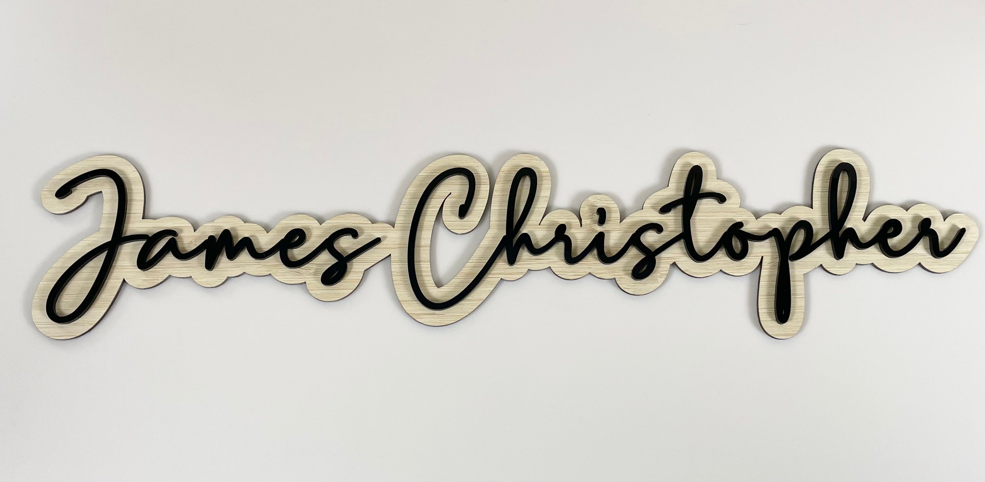 Layered name plaque