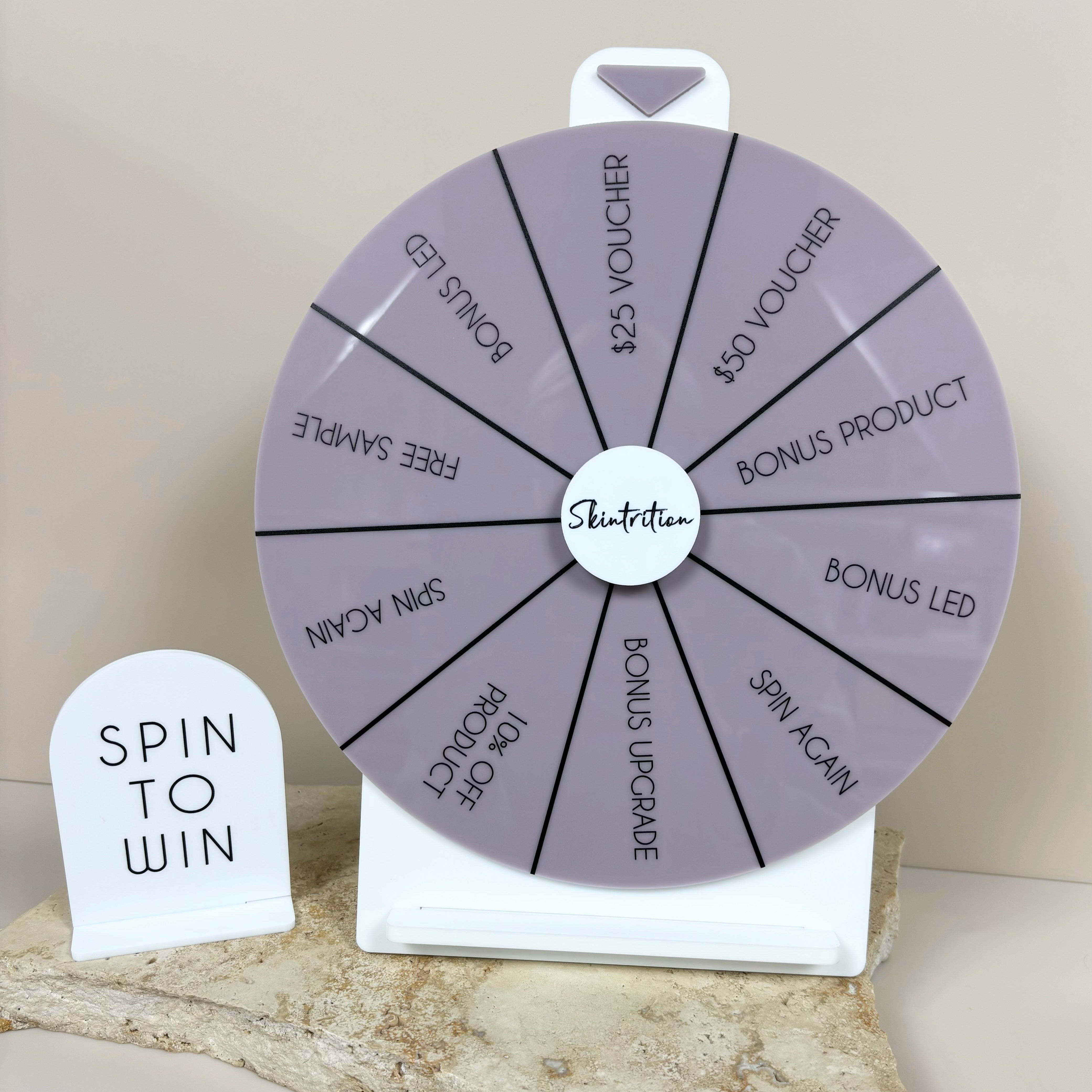 Light beige spin the wheel for corporate functions and trade fairs