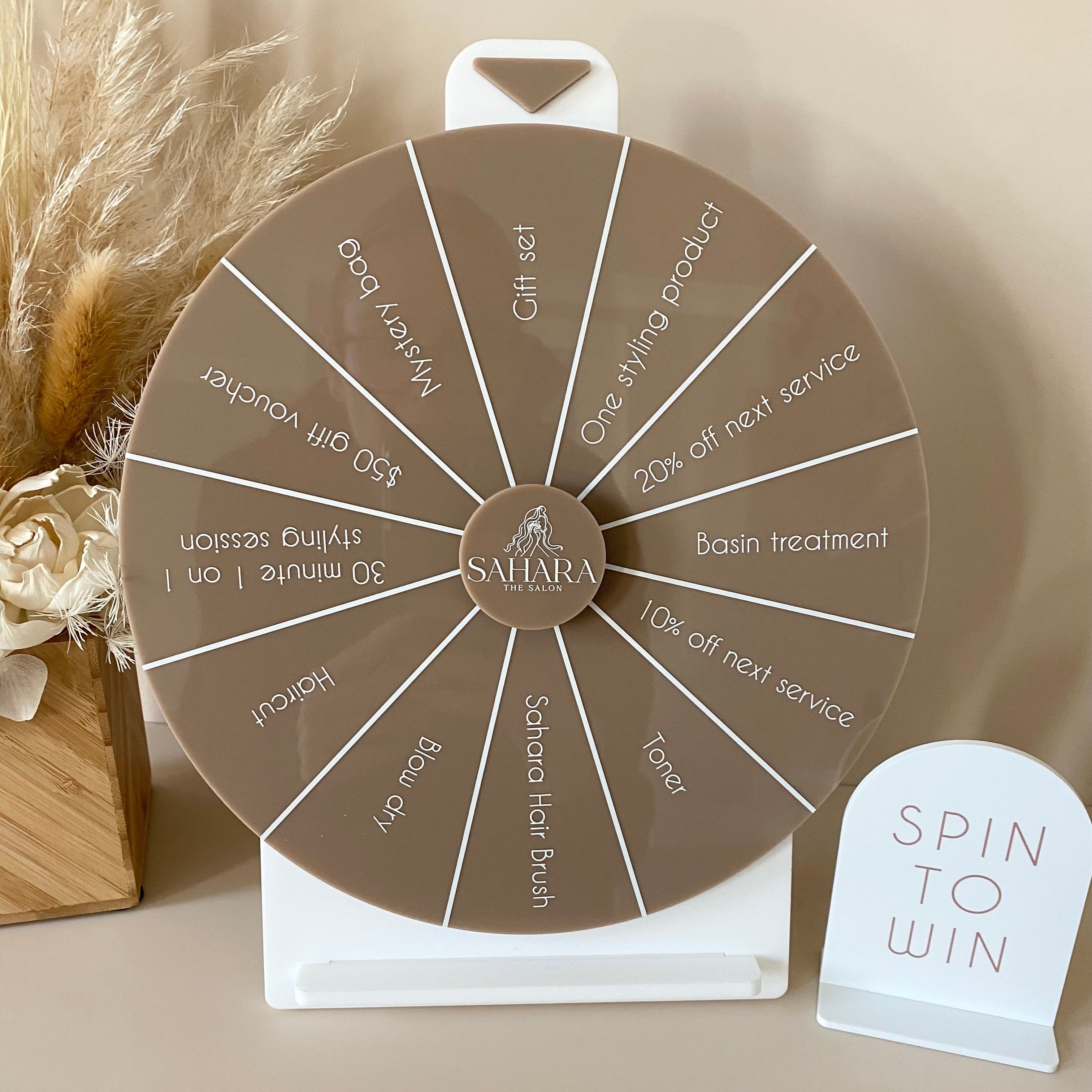 Brown spin the wheel for office events and staff rewards