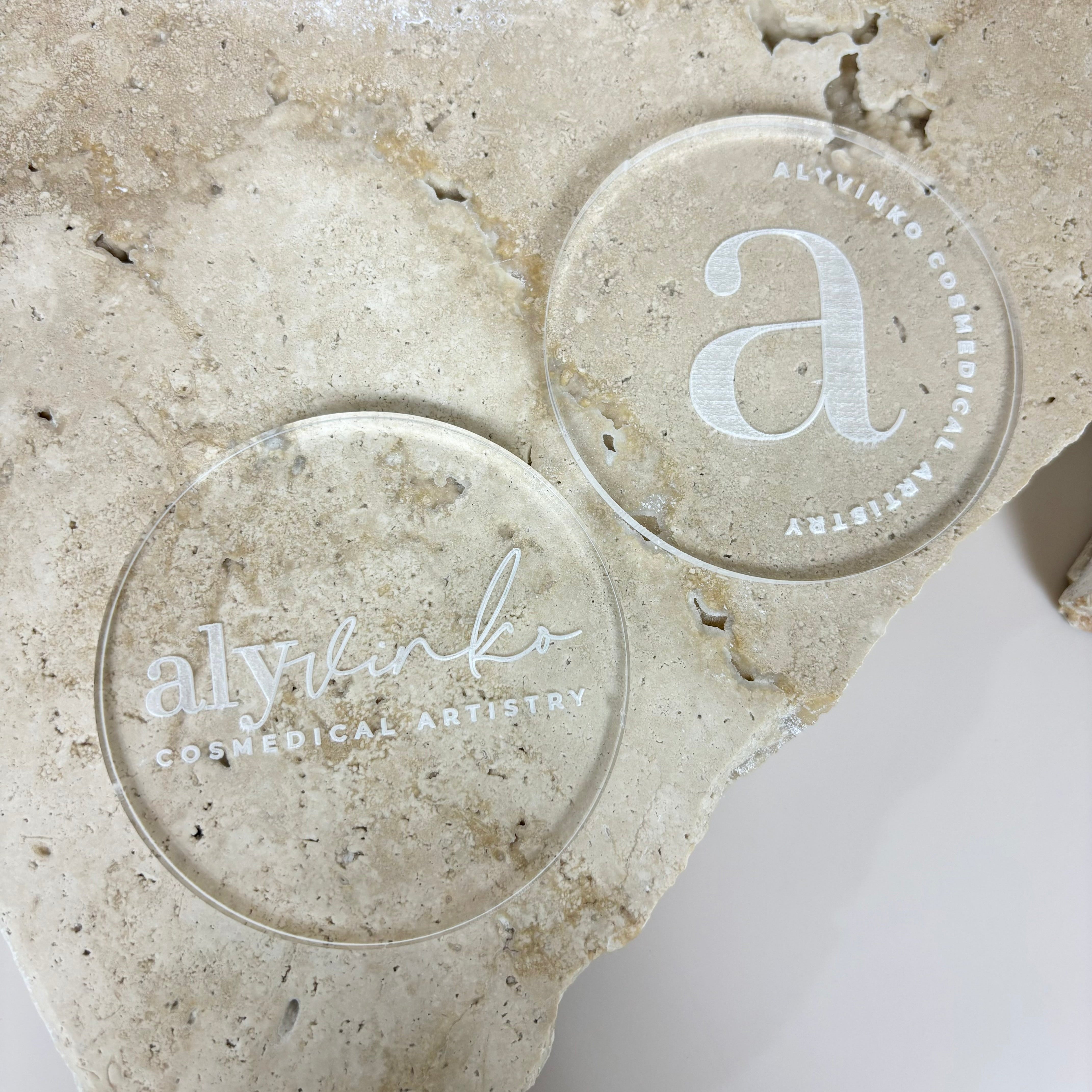 Close up of personalised logo embosser stamping dough for branded cookies