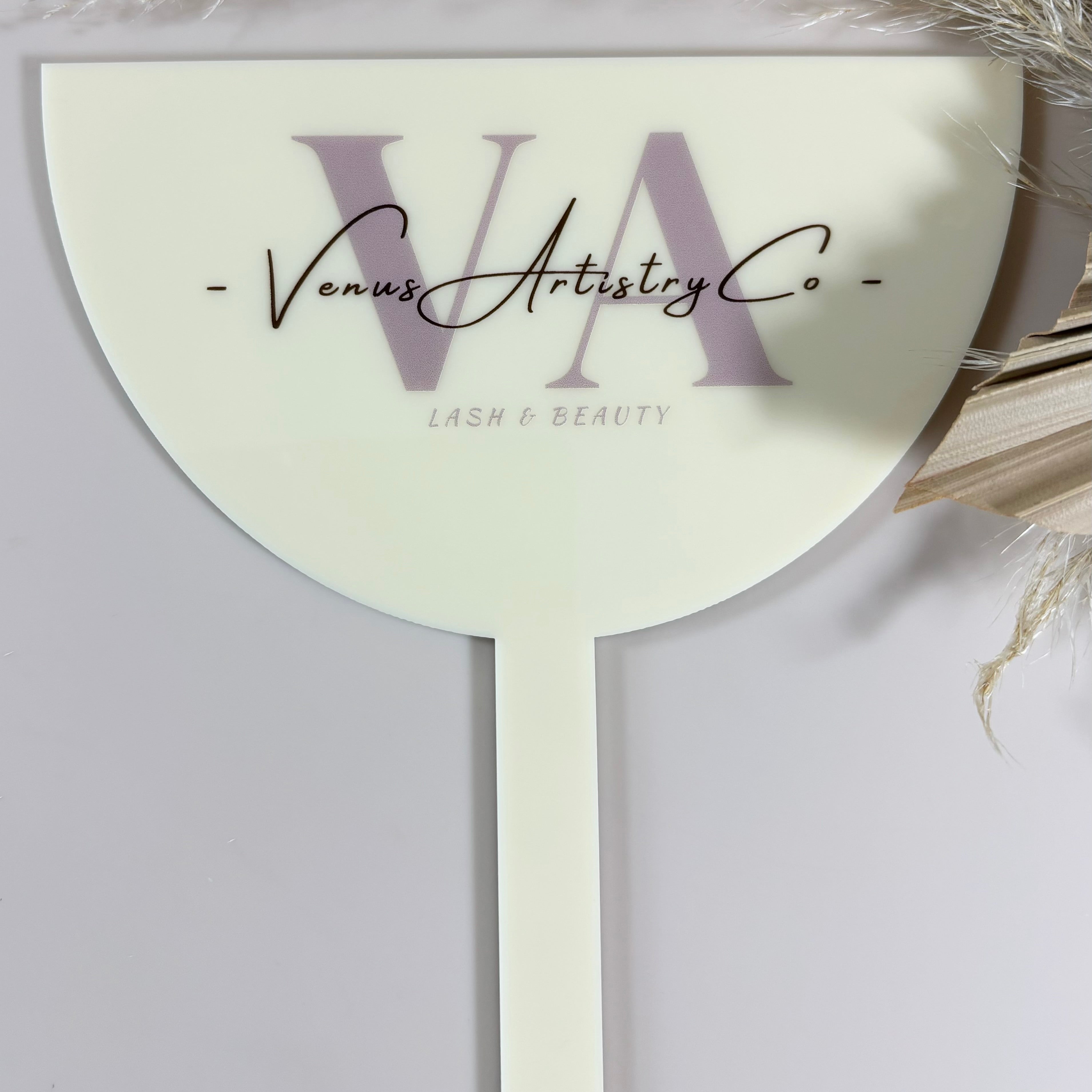 branded face shield with Violet logo for beauty professionals