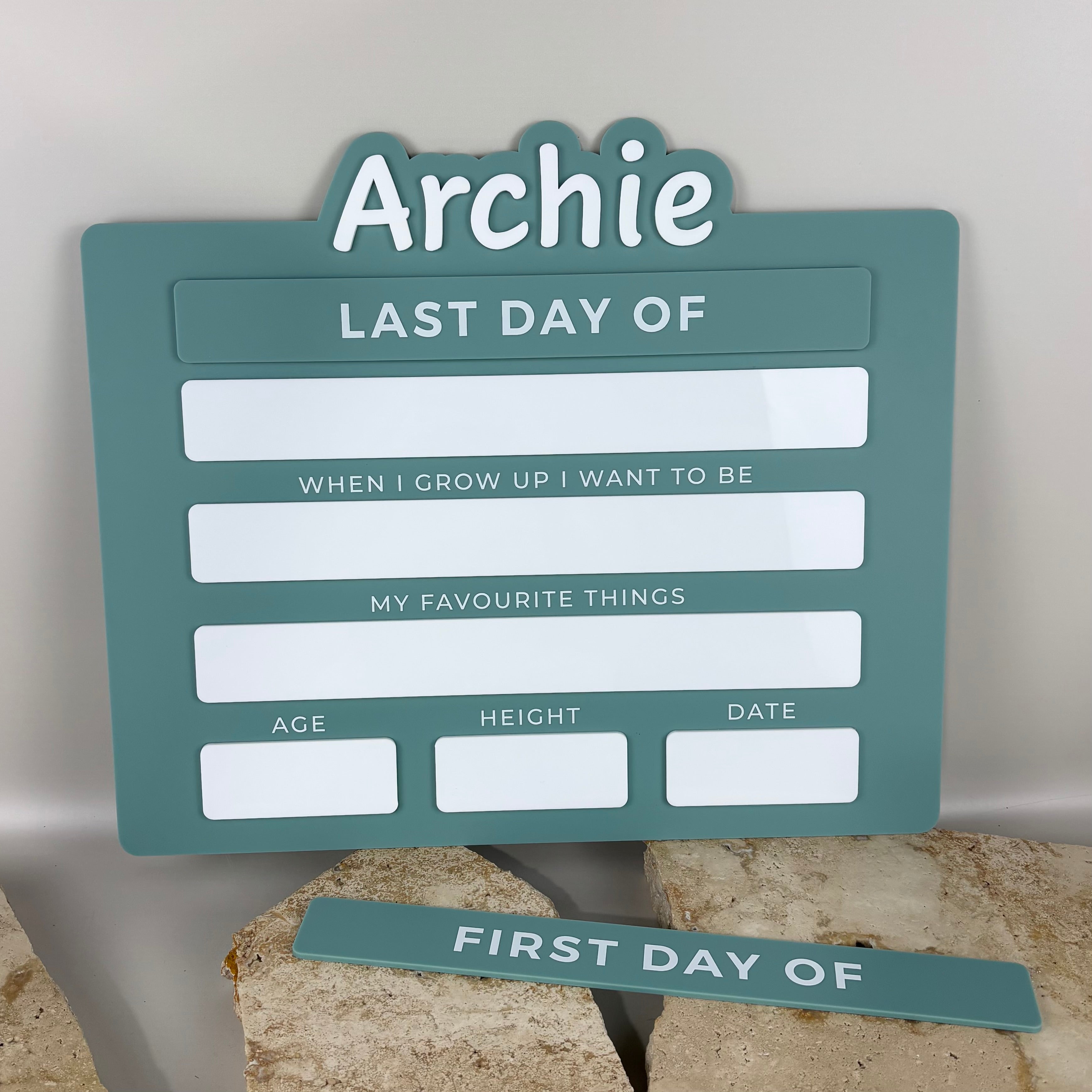 personalised last day of school board reusable back to school milestone sign acrylic keepsake australia