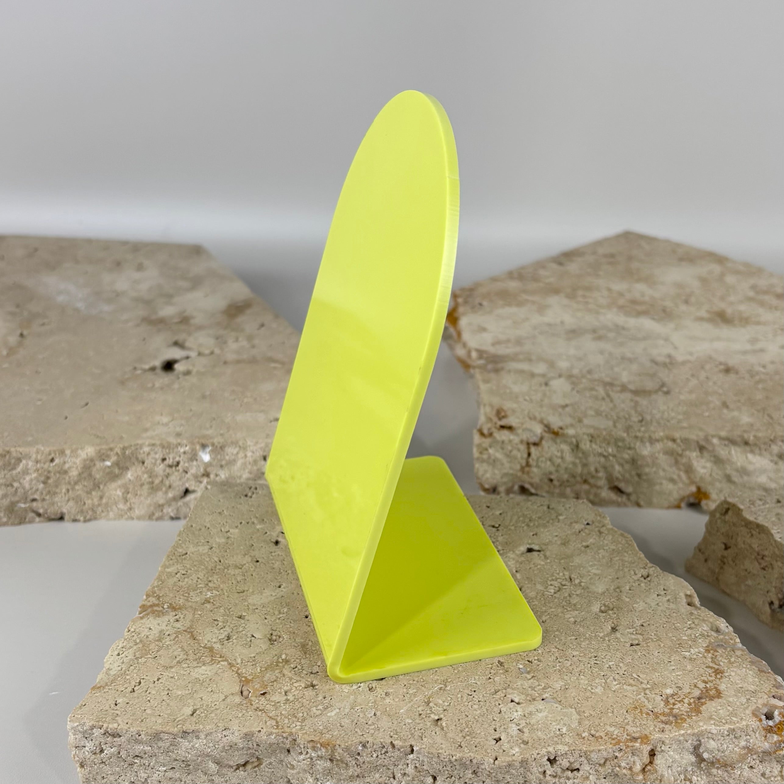 Curved acrylic arch display stand, bent acrylic countertop sign holder for small business branding