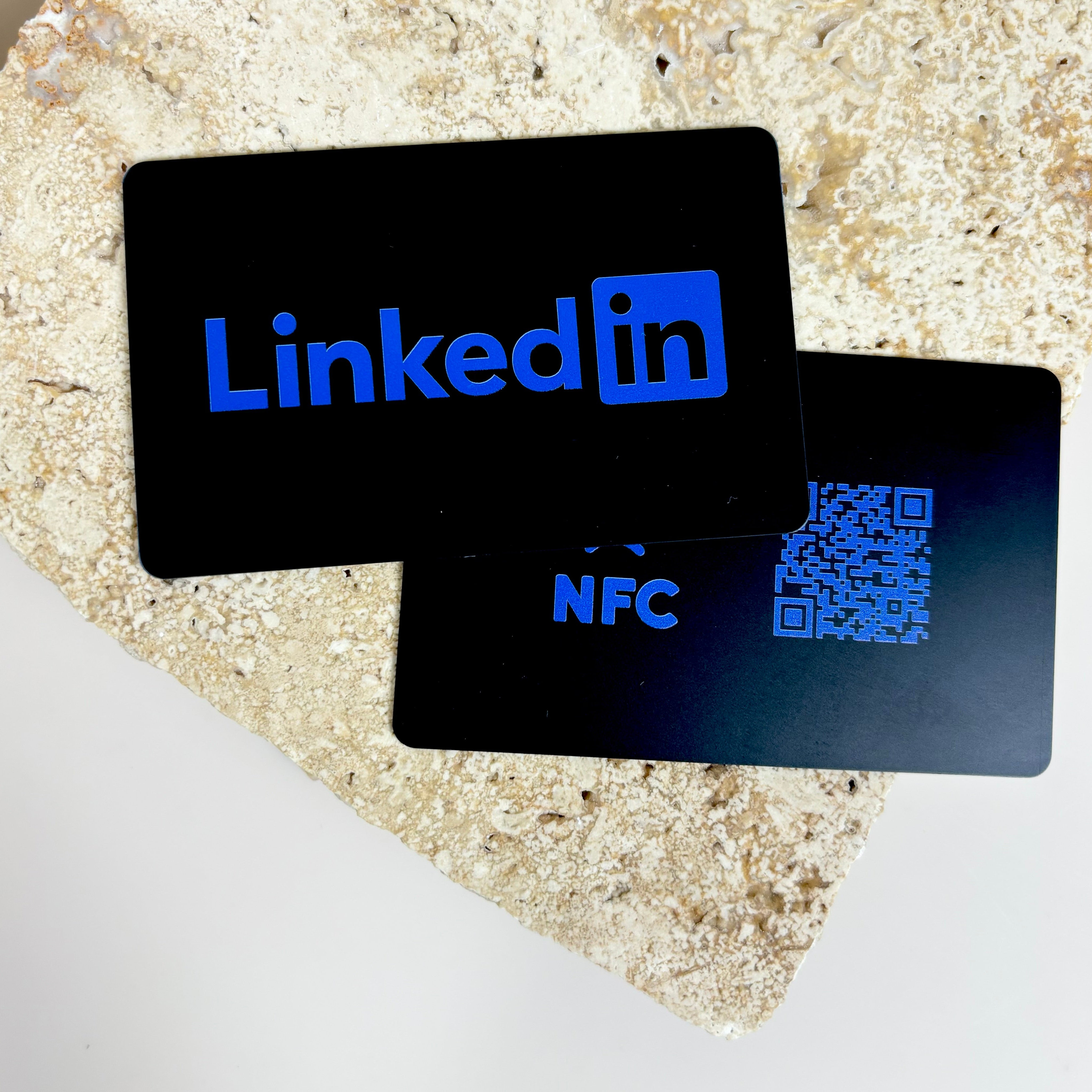LinkedIn-themed NFC card with digital profile integration