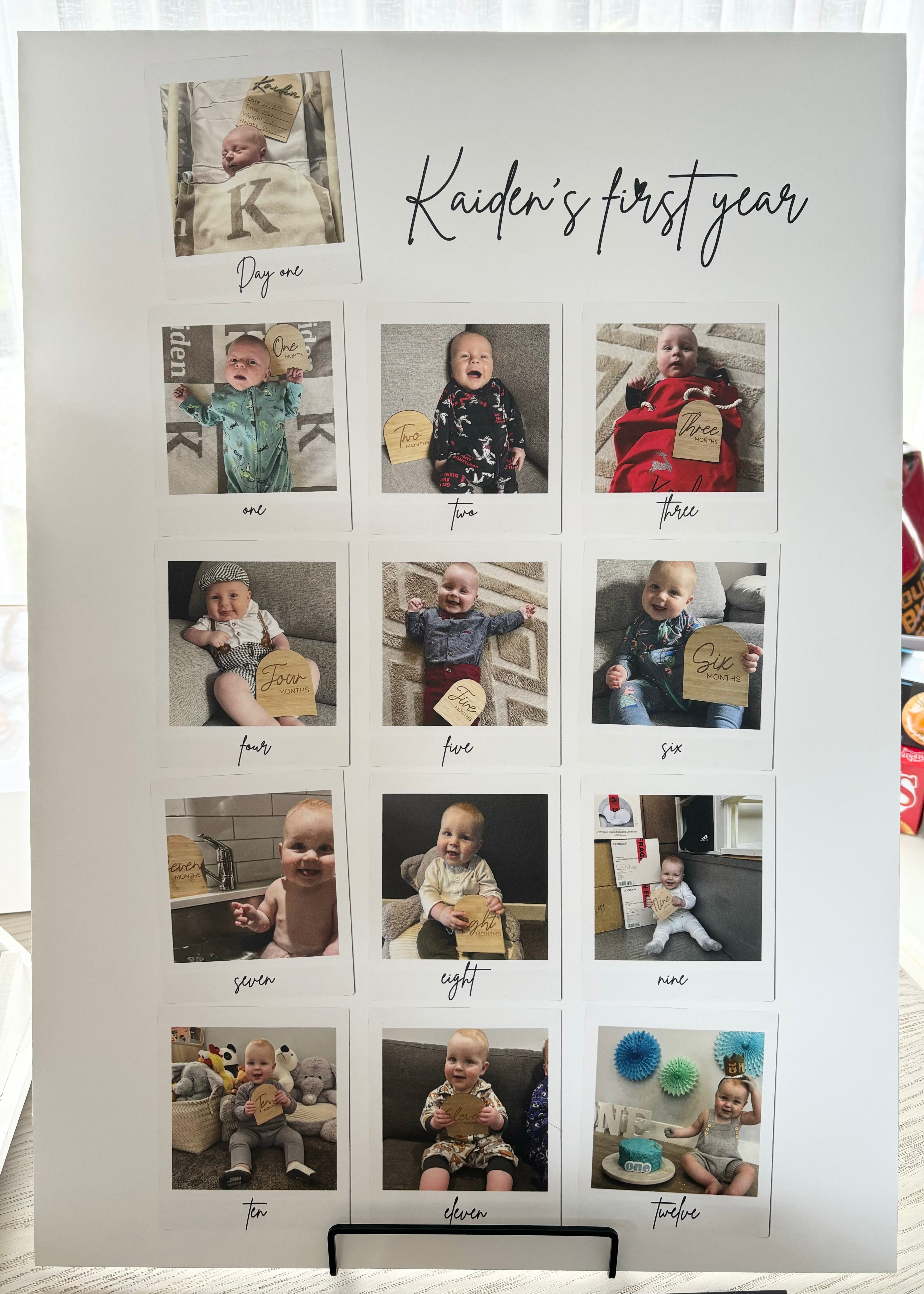 Baby’s first year photo board