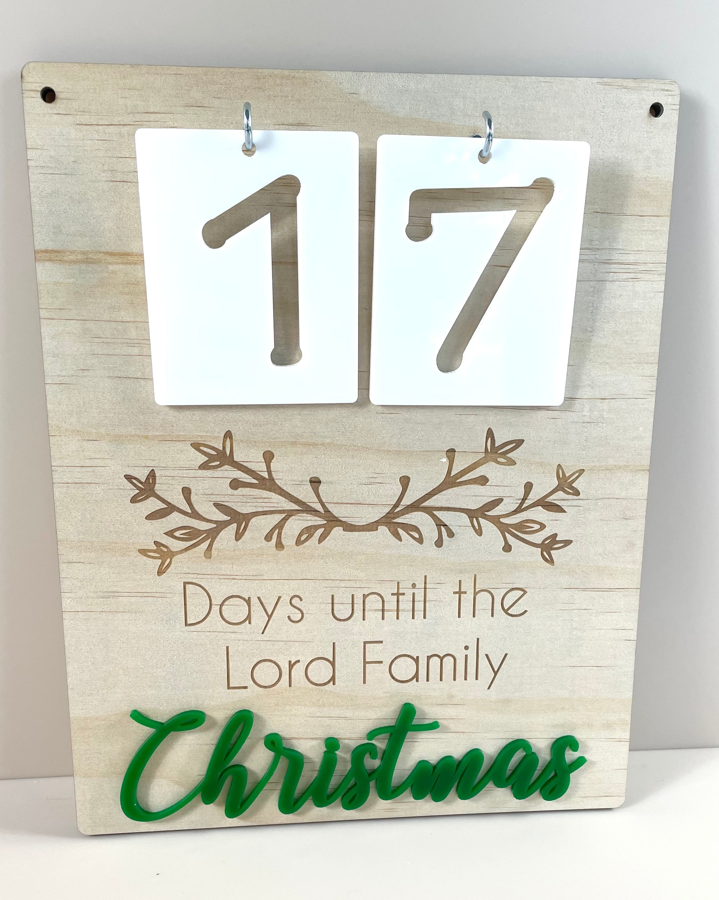 Christmas countdown board Melbourne