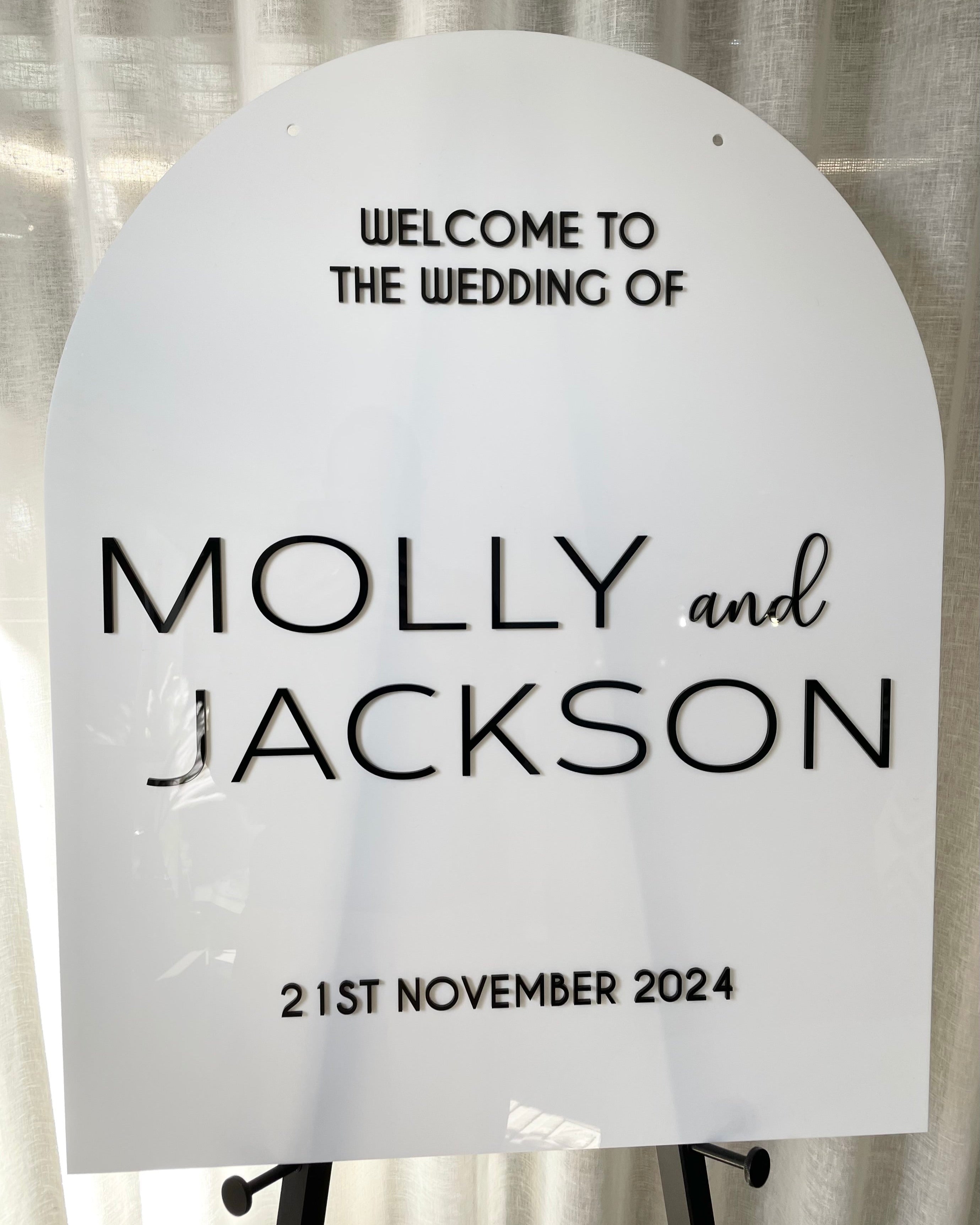 Arched wedding sign