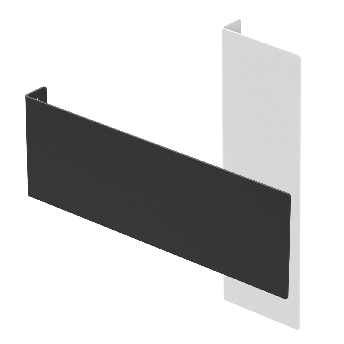 Black and white aluminium rectangular blade sign for outdoor storefront branding, modern style