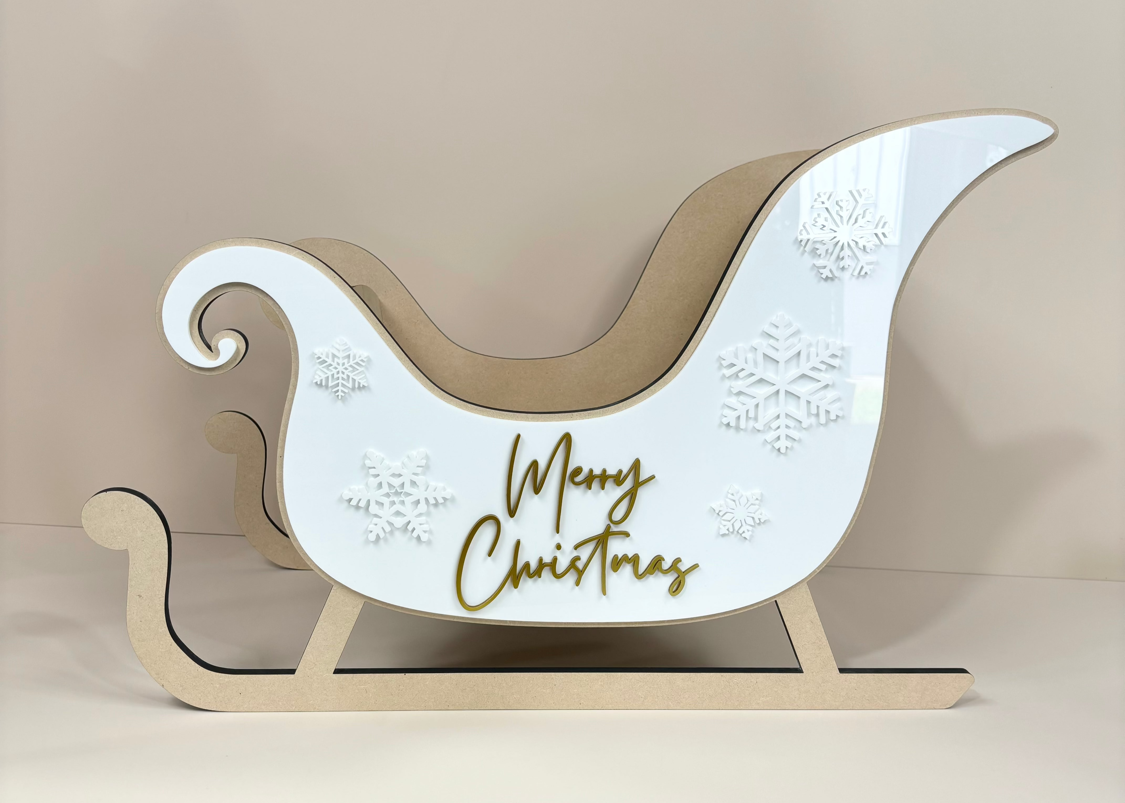 Custom personalised wooden sleighs