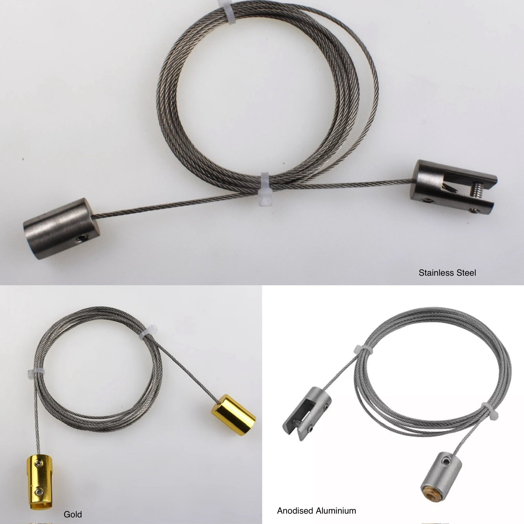 Suspension hardware kit for indoor hanging acrylic swing signs