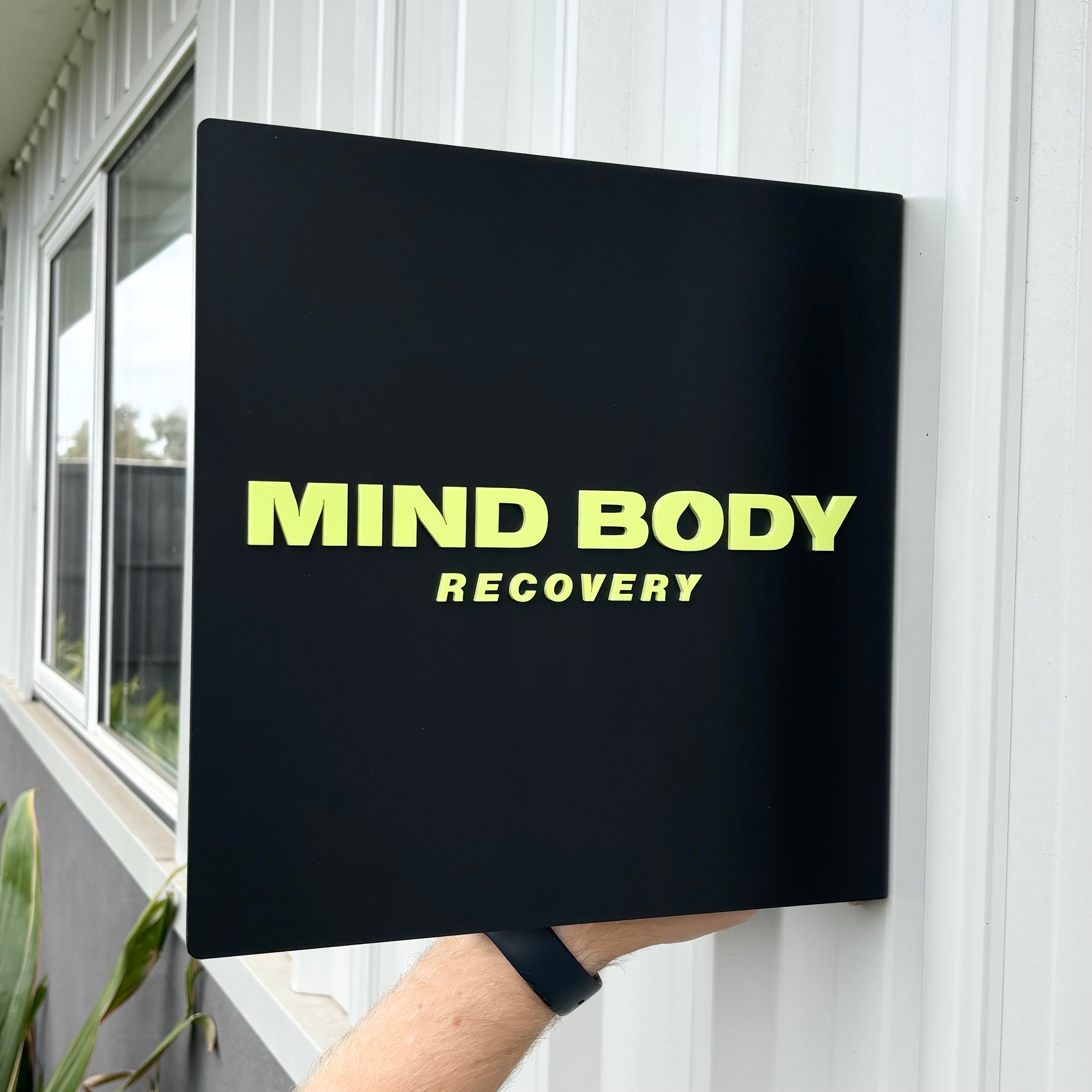 3D square blade sign with custom logo for retail storefronts, made in Australia