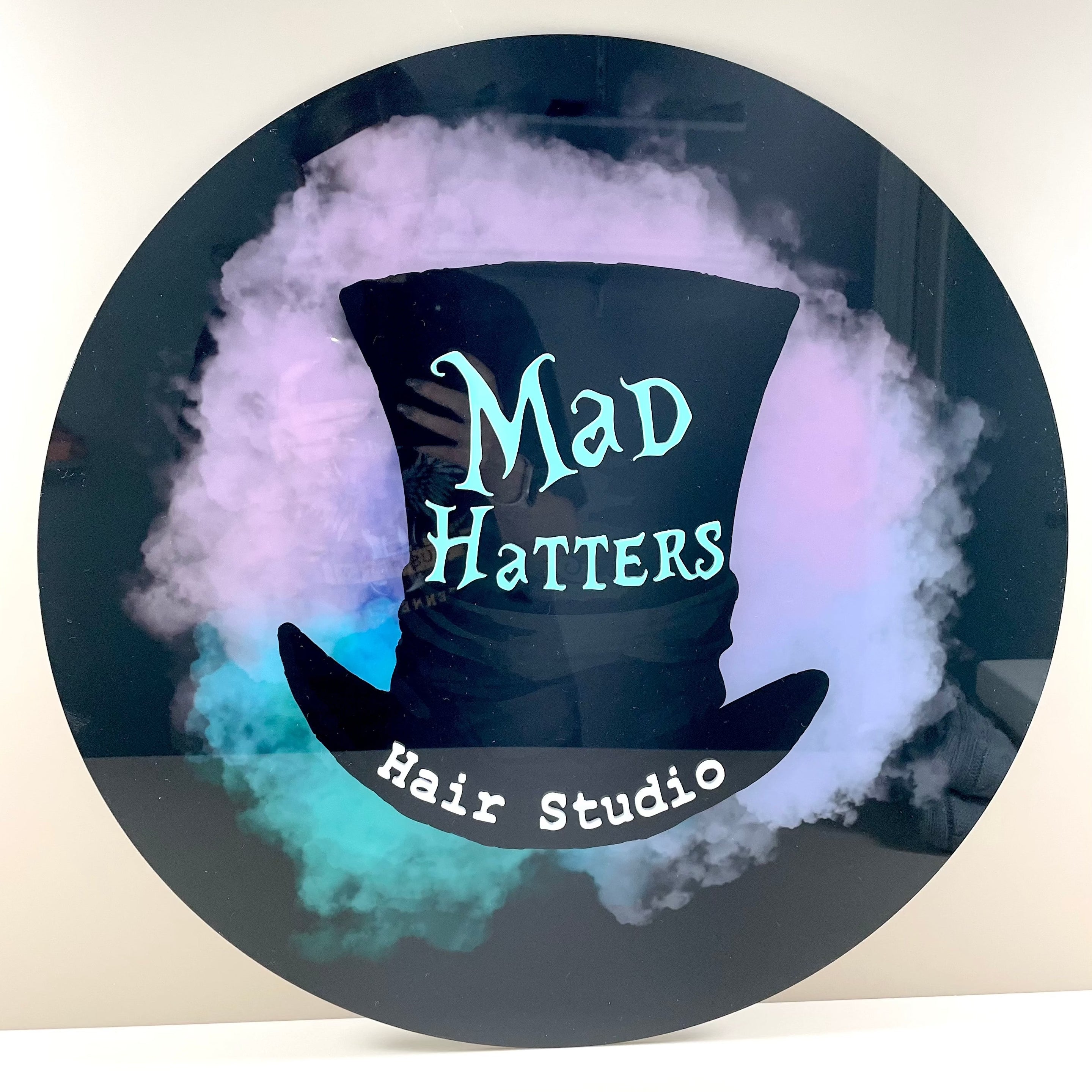 Duplicate Mad Hatters Hair Studio UV printed signage