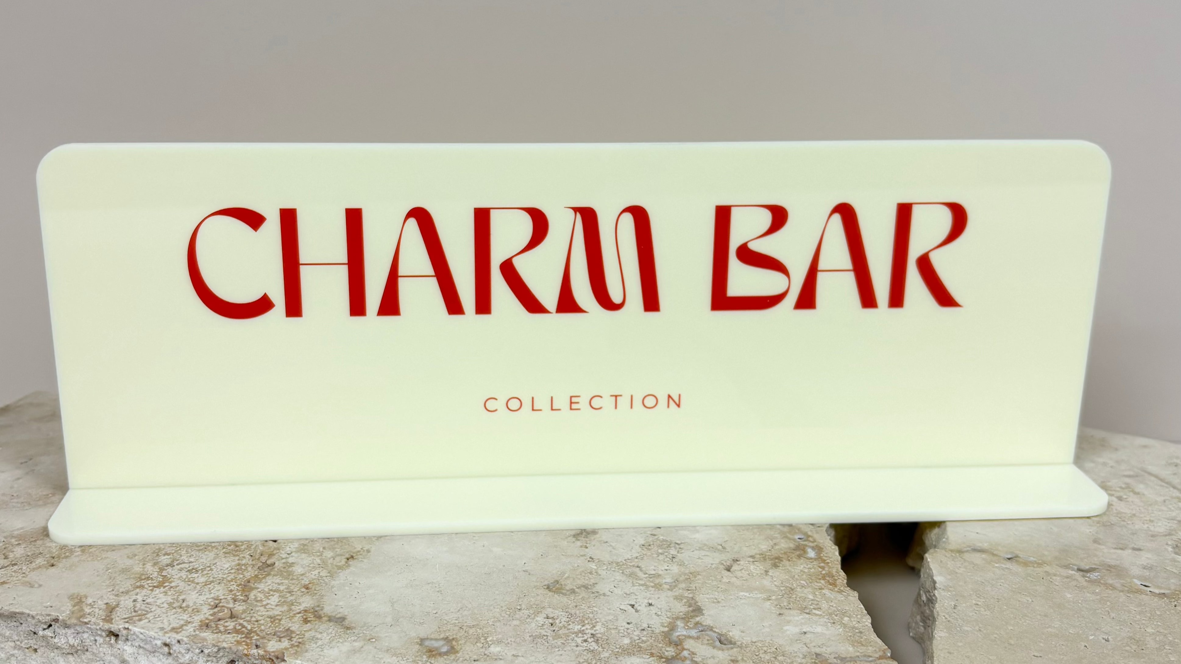 Acrylic charm bar holder with hooks for jewellery display