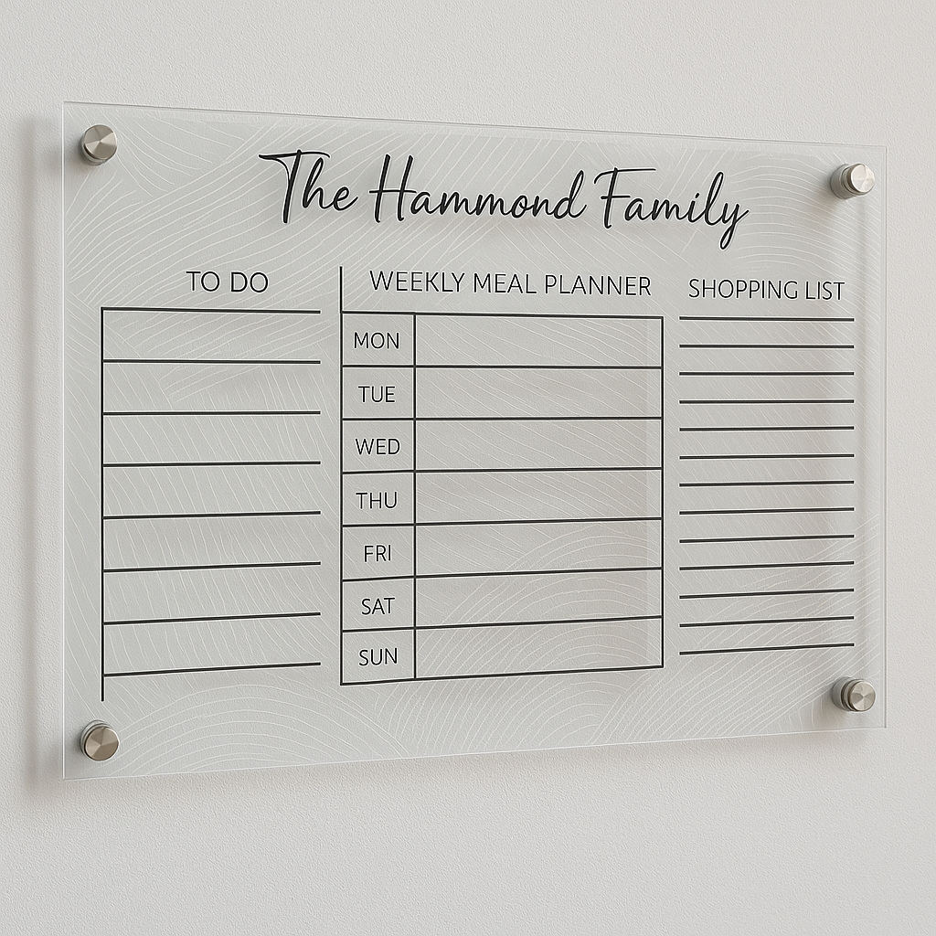 Custom acrylic planners