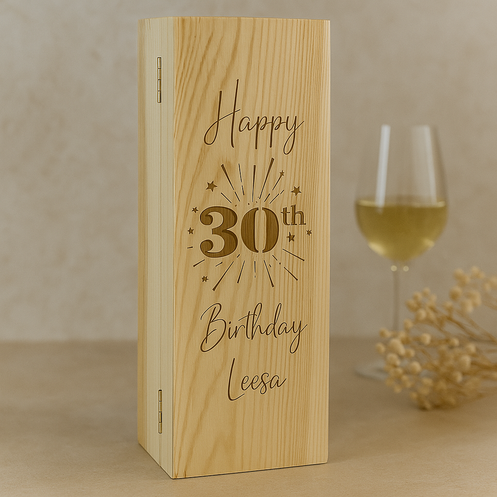 Personalised engraved wine box