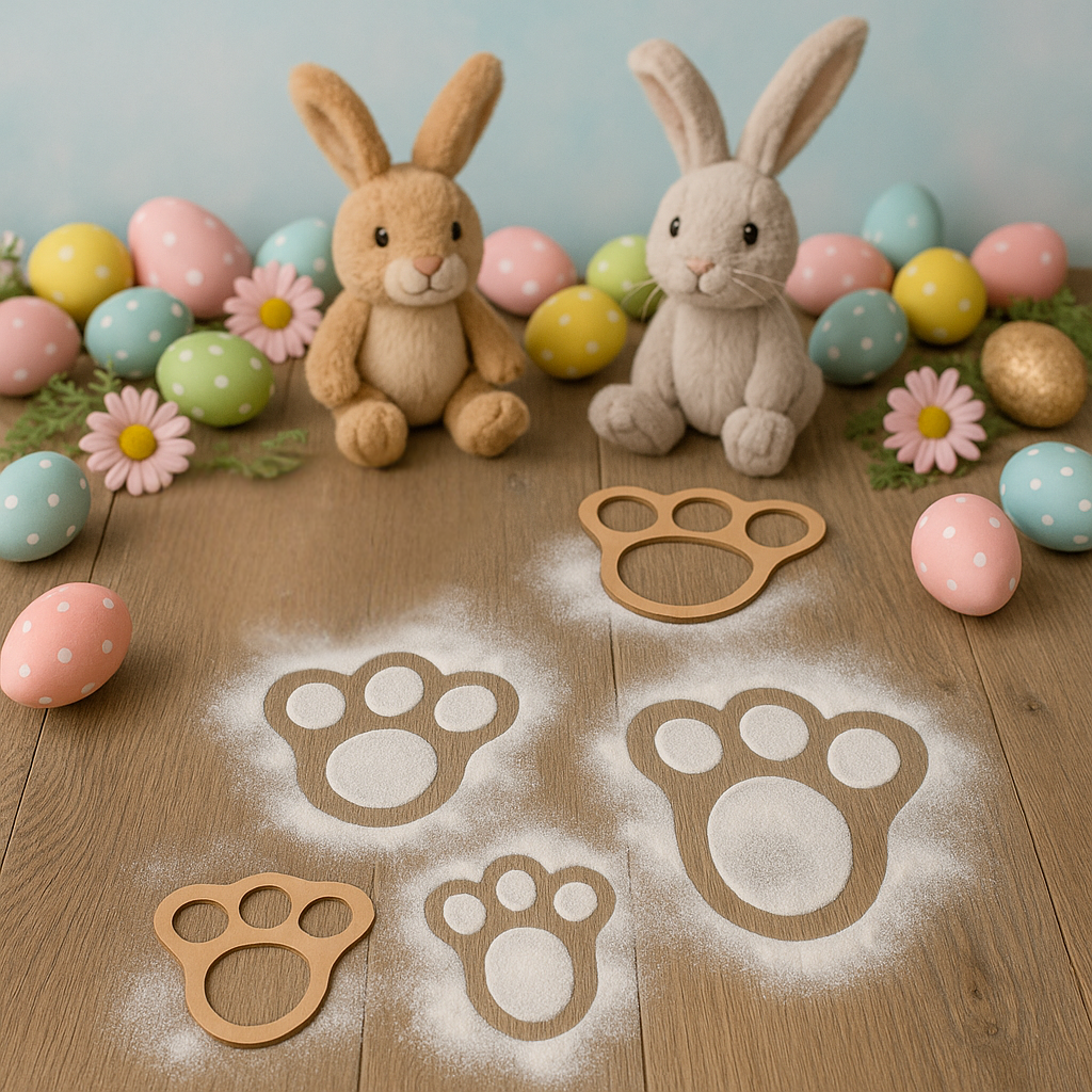 Easter bunny paw stencils