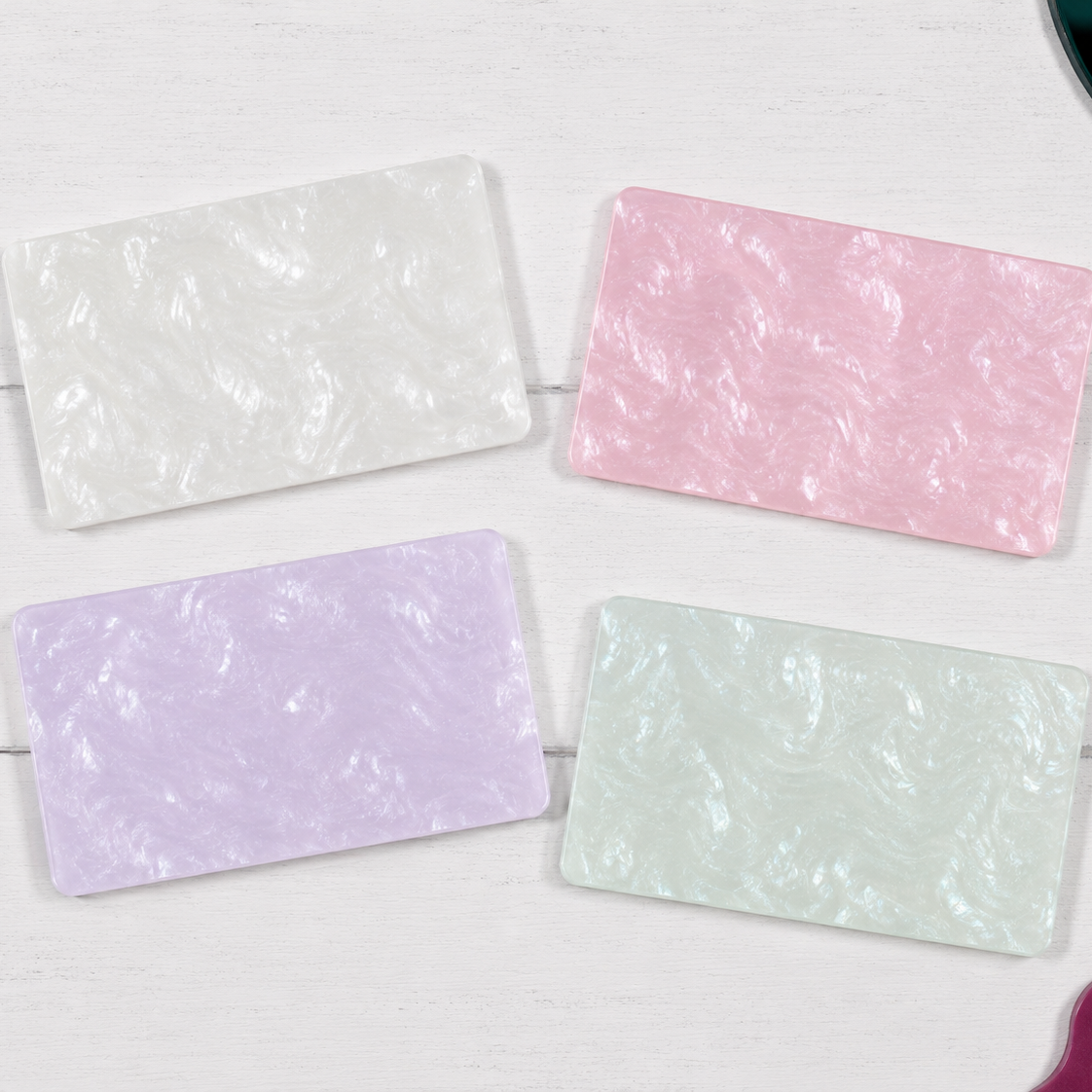 Pearl coloured rectangle blanks