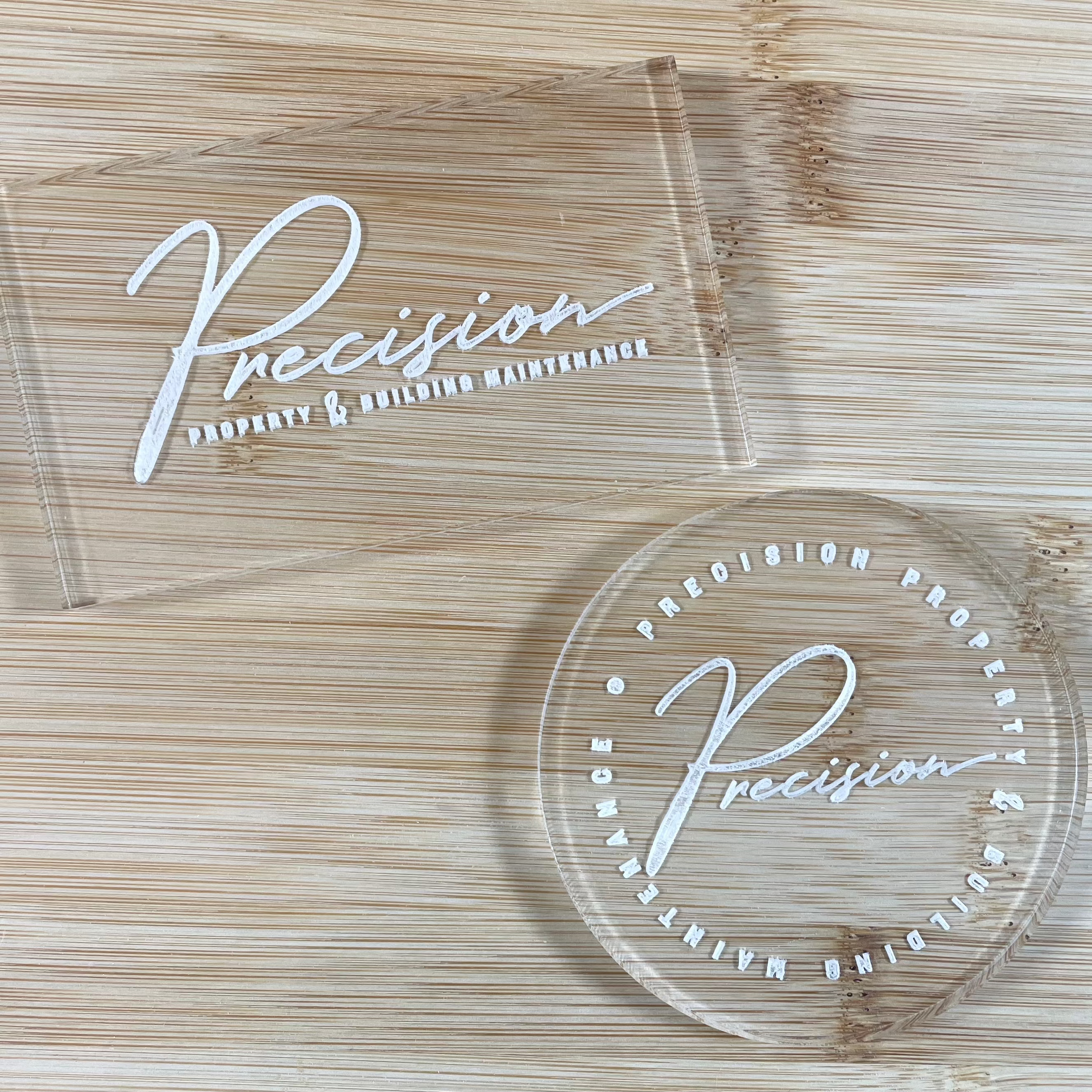 Precision laser engraved cookie embosser with business logo design