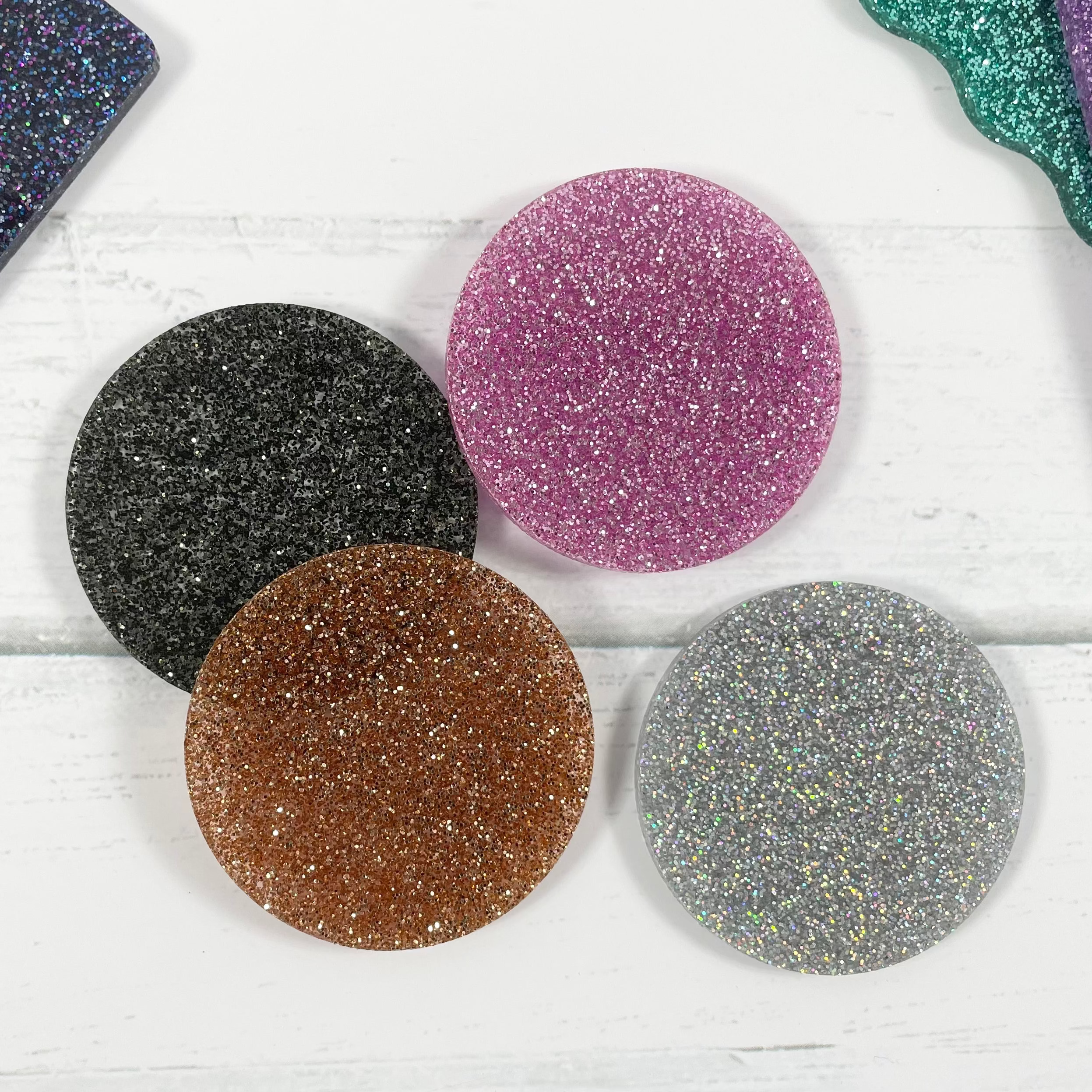 circle glitter acrylic blanks