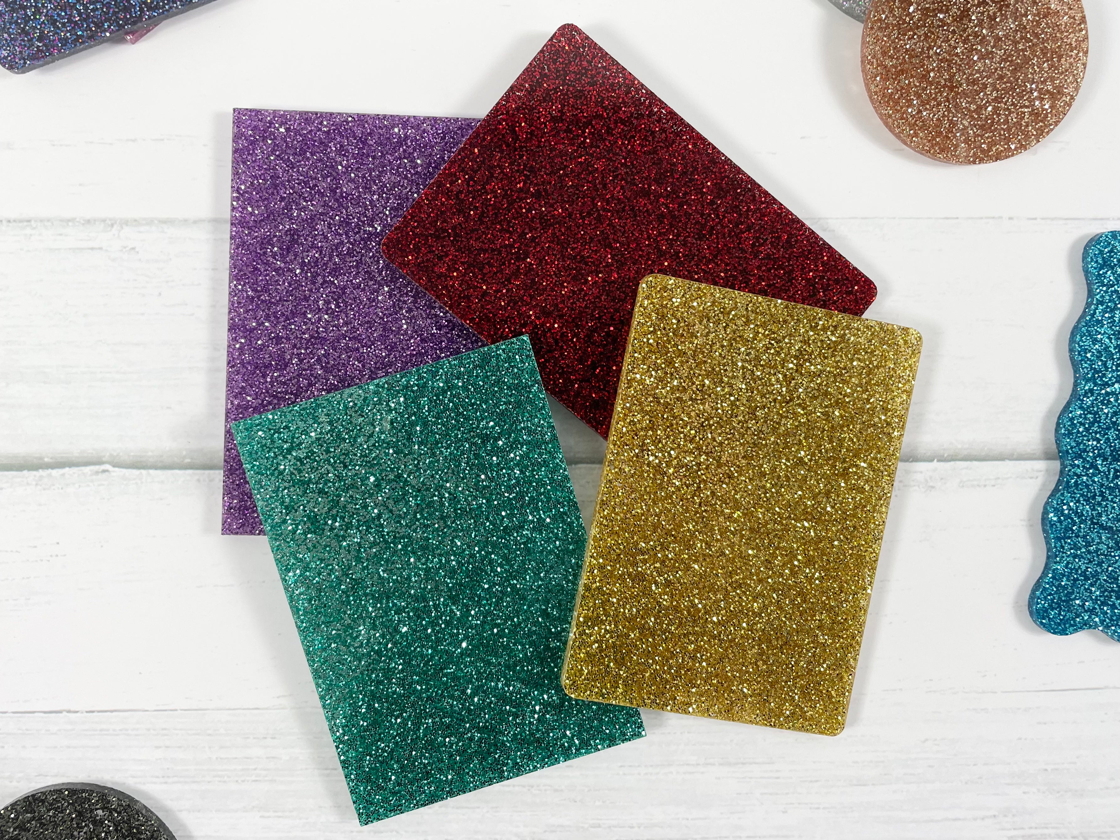 rectangle glitter acrylic blanks