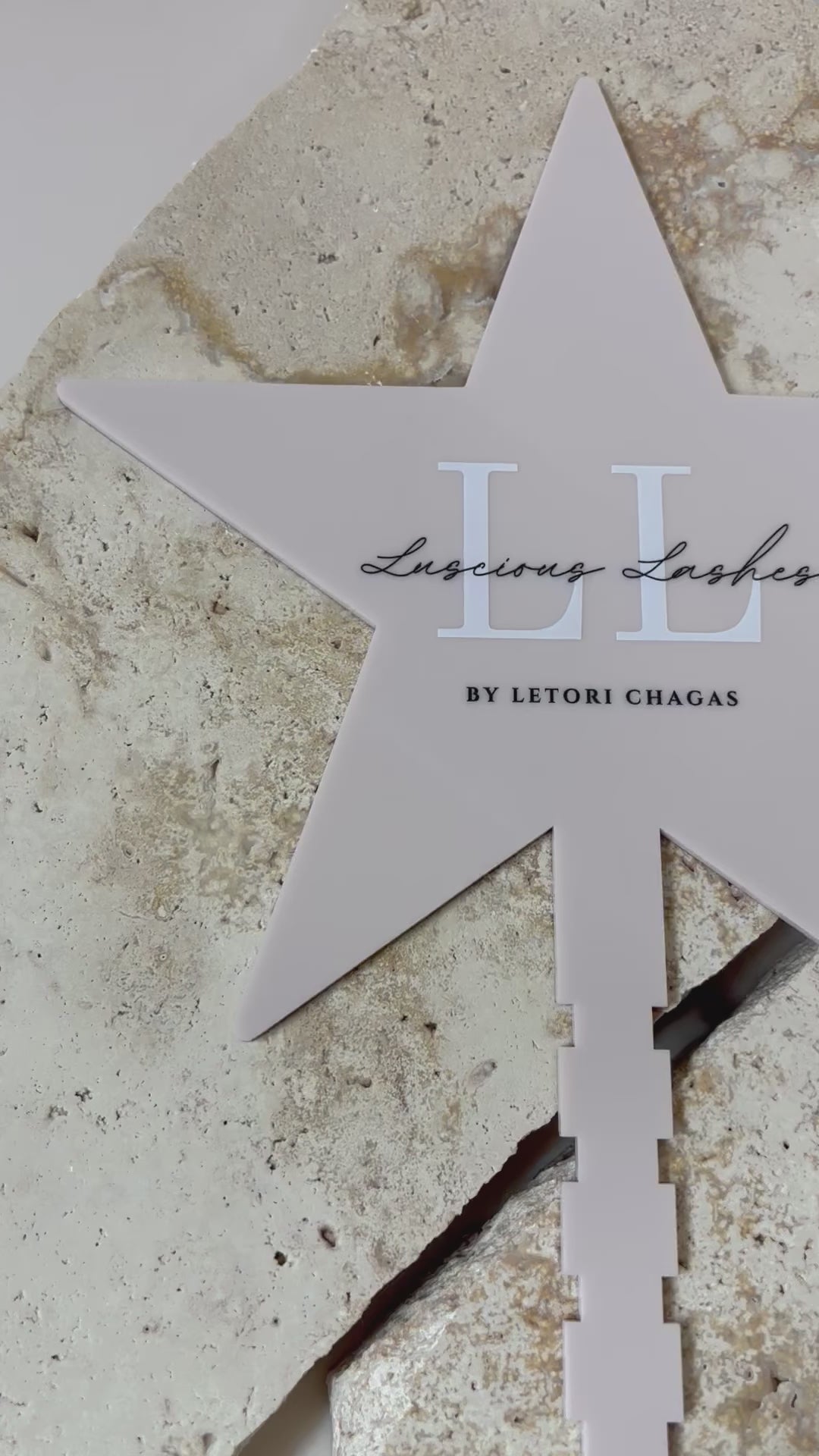 Personalised acrylic star tree topper with custom business branding. Video