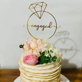 engaged cake toppers