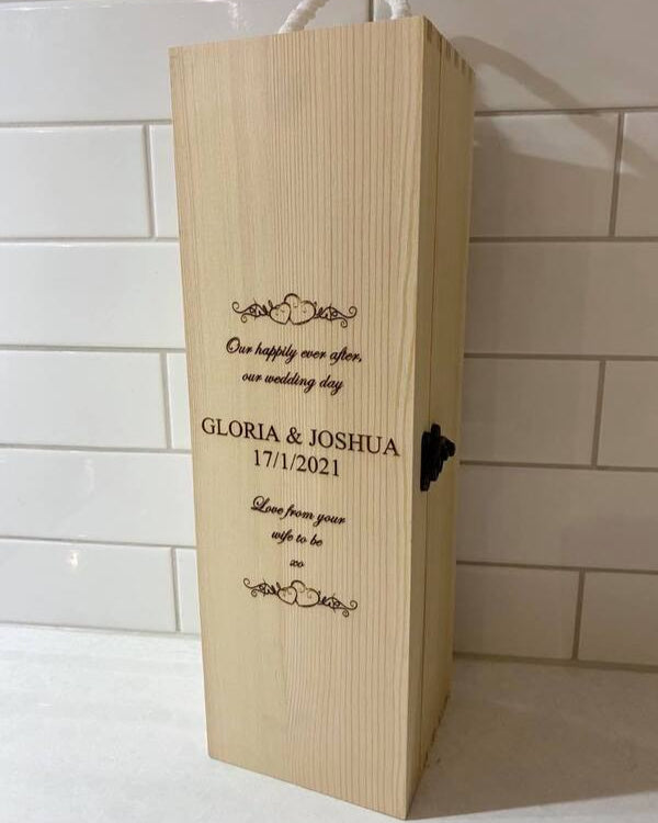 personalised wedding wine box