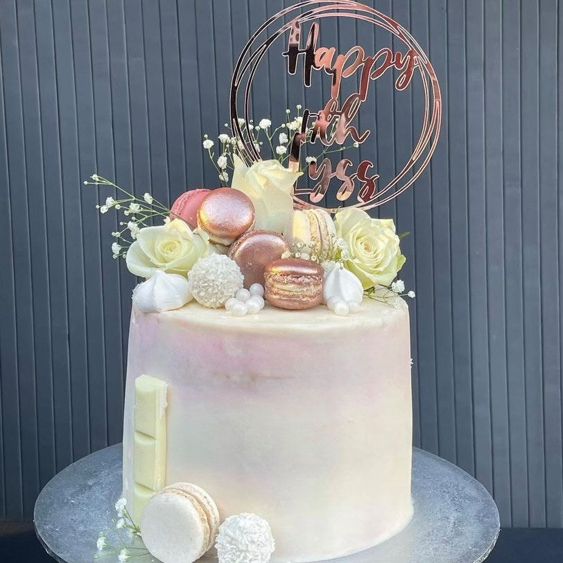 rose gold cake toppers