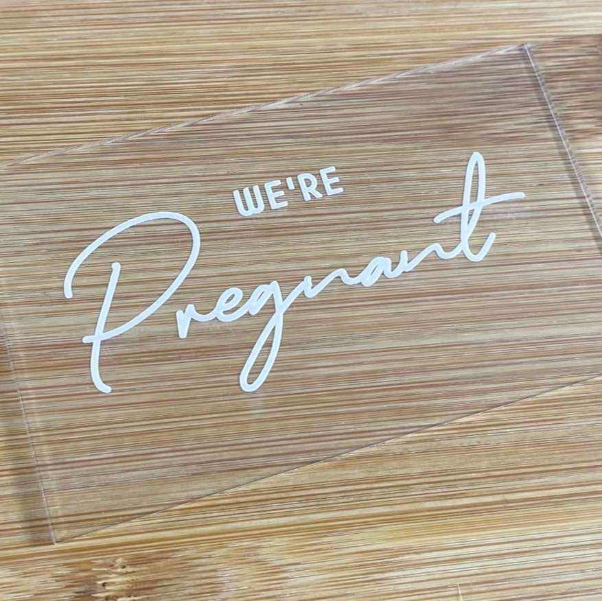 we're pregnant embosser cookie stamp