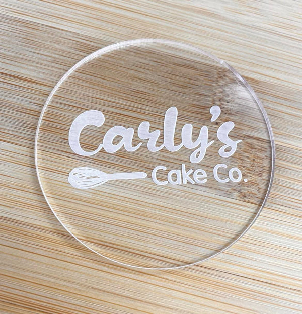 Business logo cookie stamp custom logo embosser Laser Edge Designs
