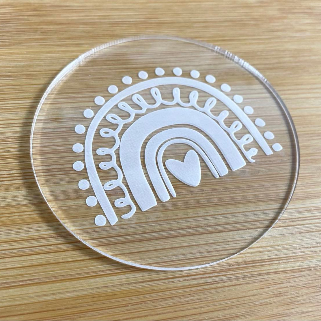 rainbow embosser cookie stamp