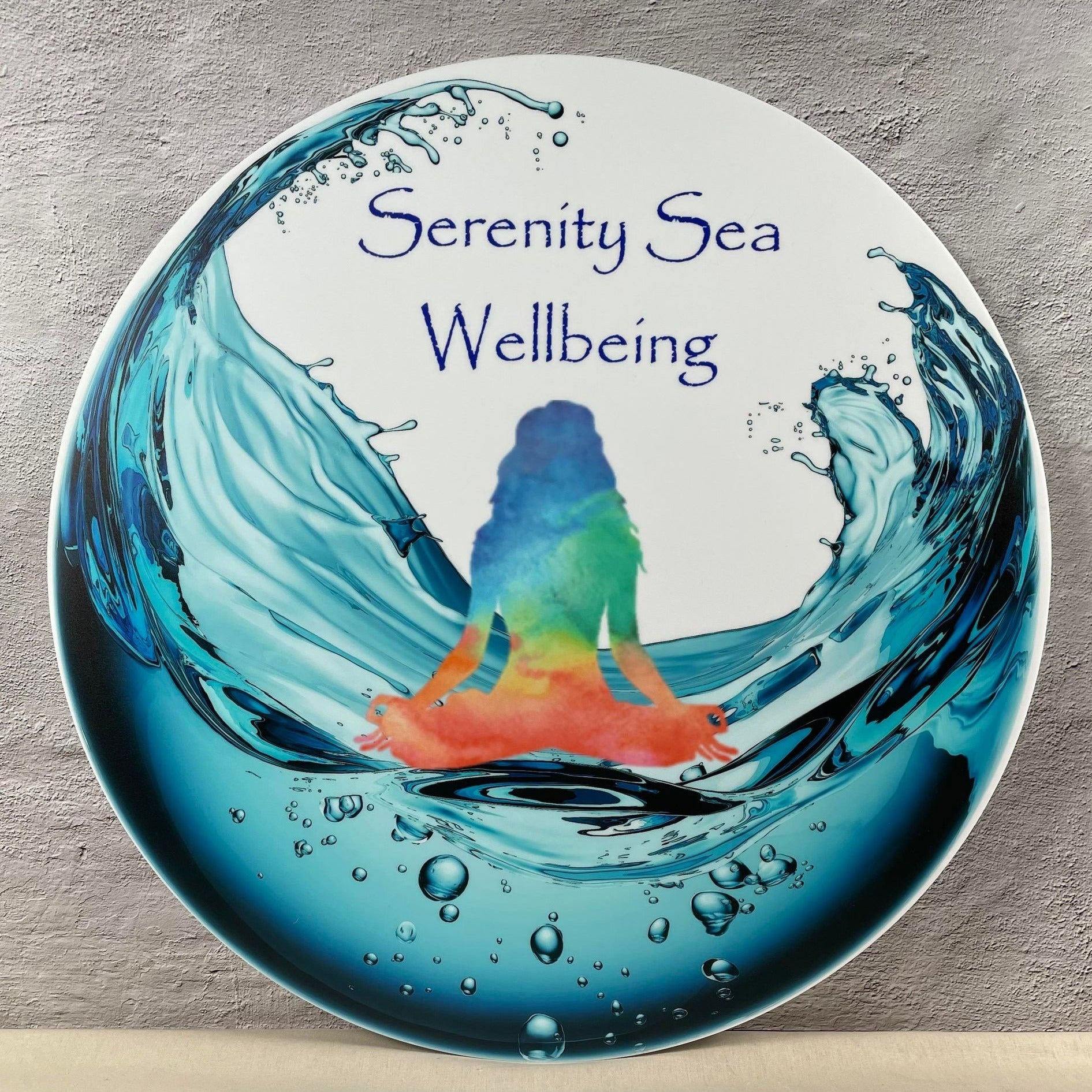 Ocean-inspired UV printed signage for Serenity Sea Wellbeing