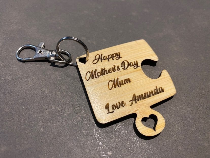 mothers day puzzle piece key ring