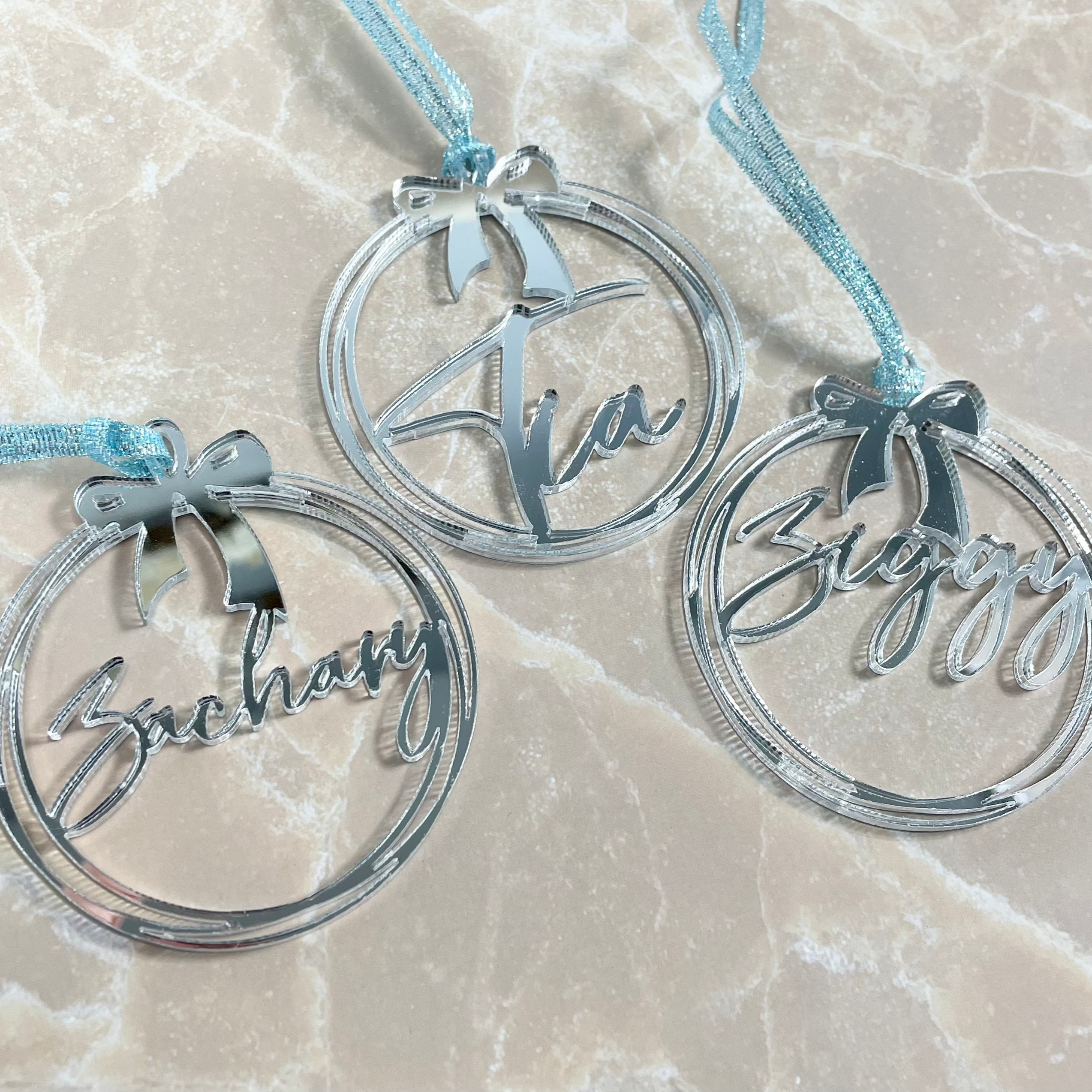 personalised hoop baubles
