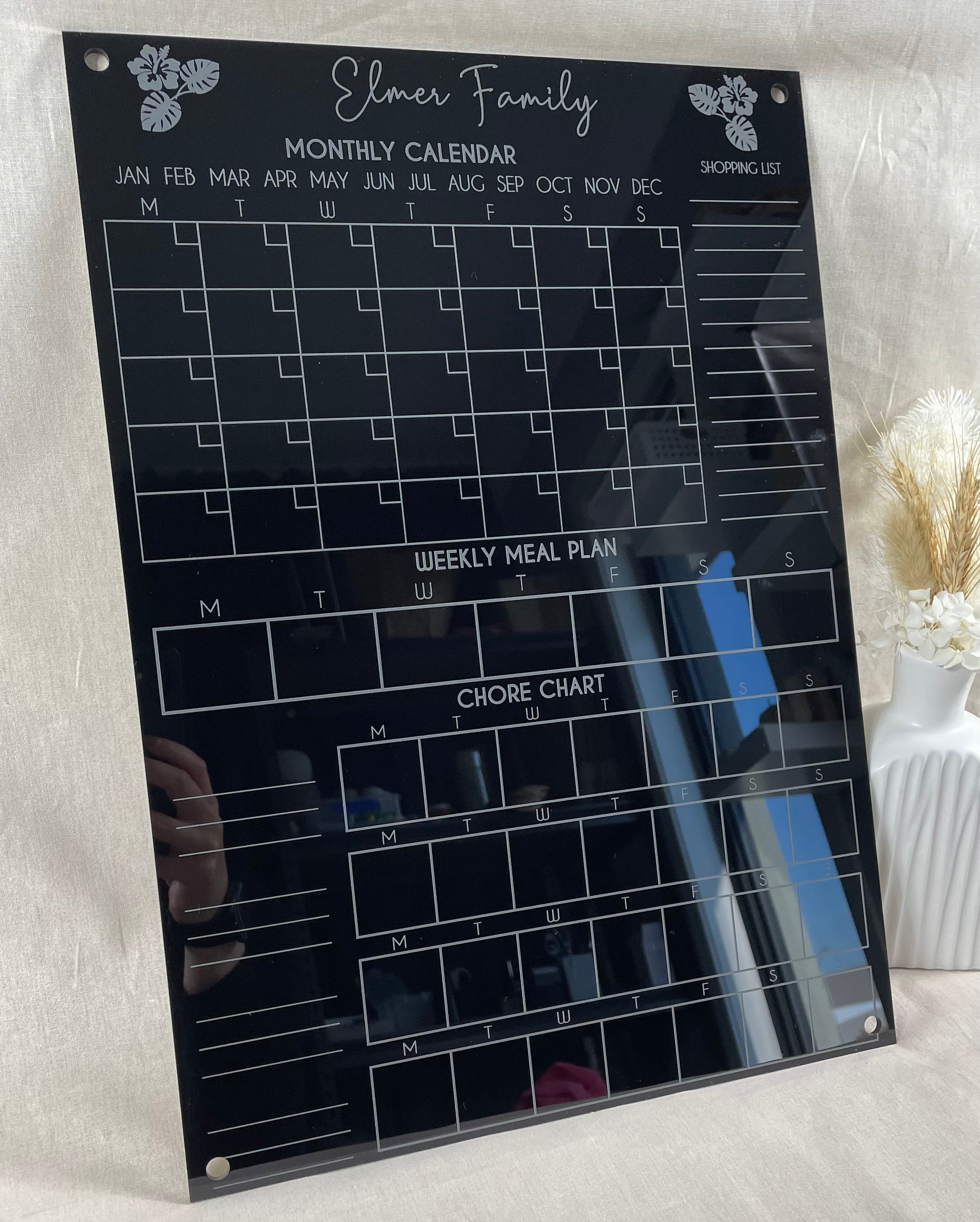 black personalised planner
