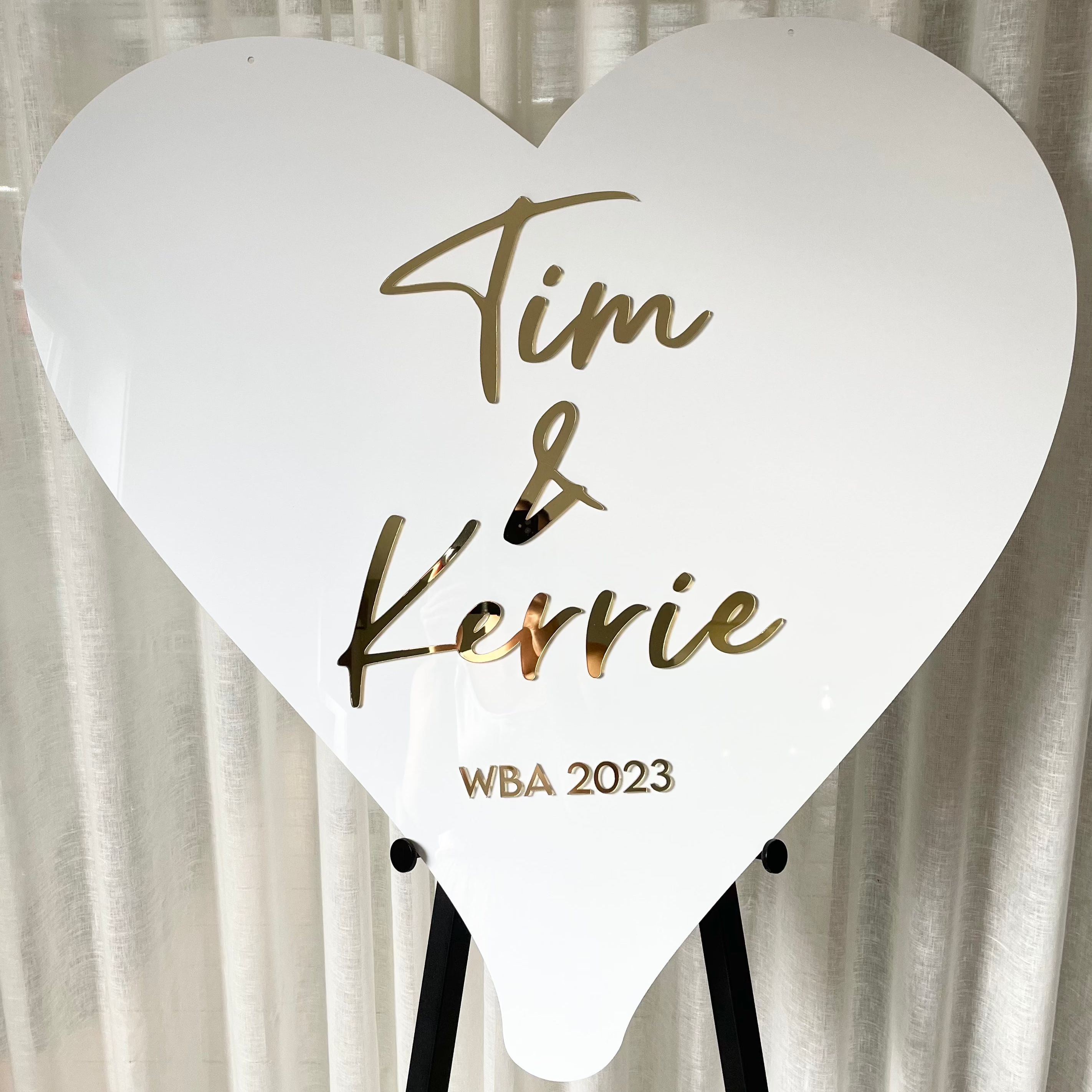 heart shaped wedding sign