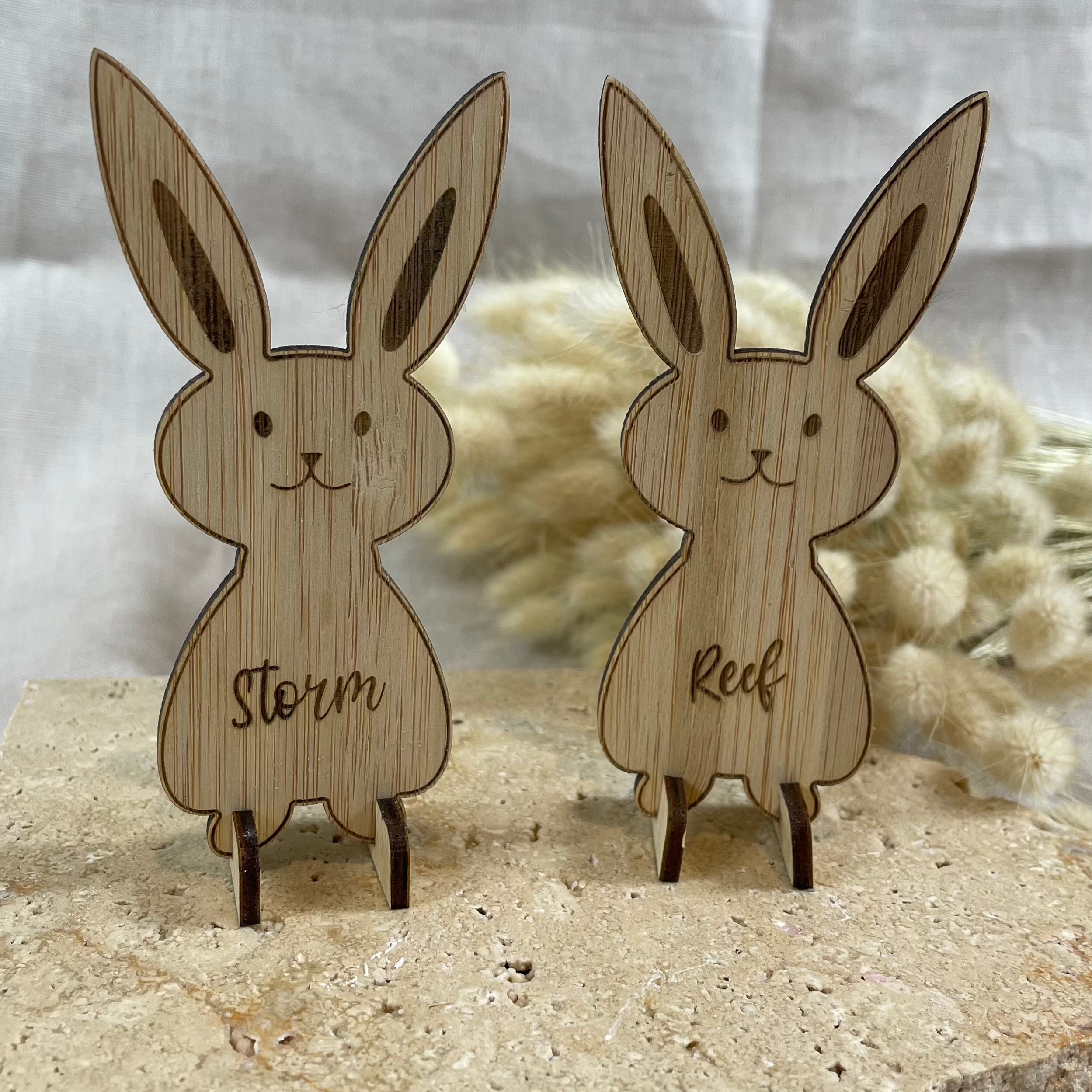 personalised wooden bunny
