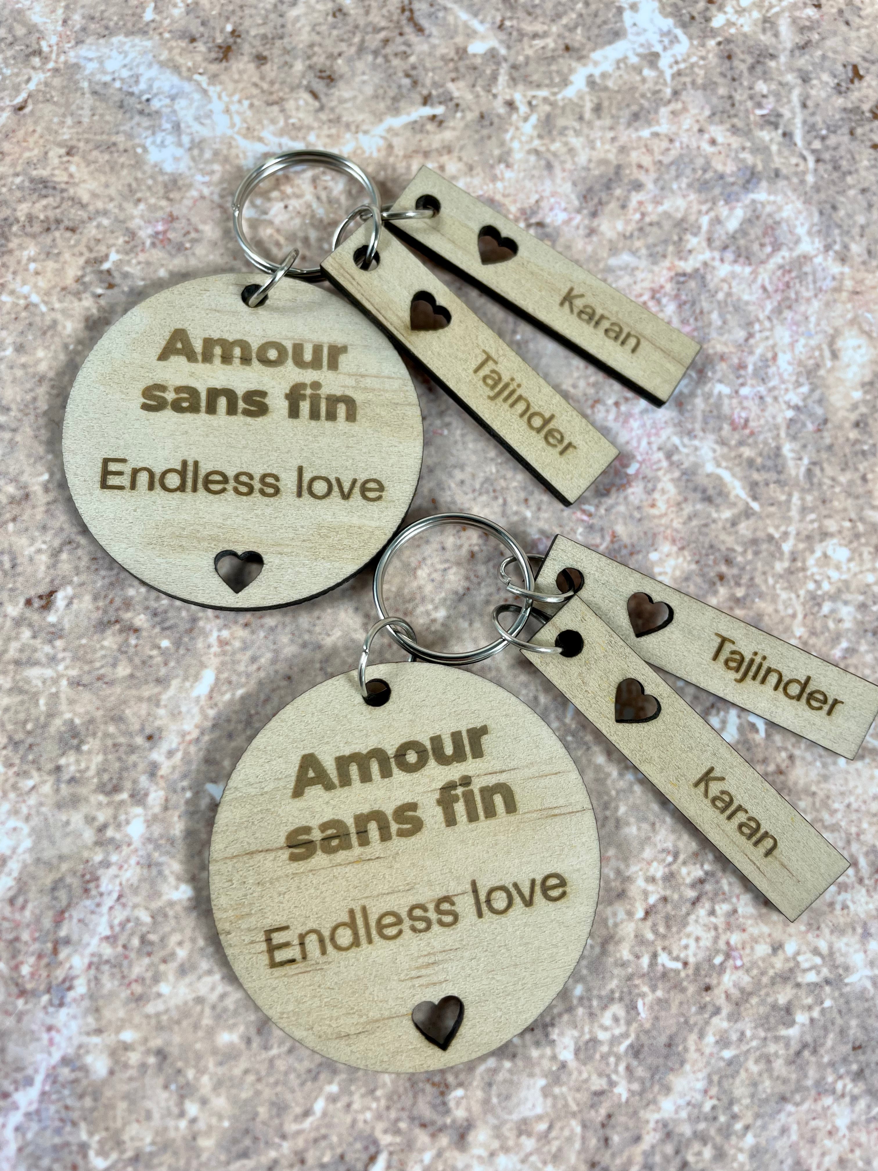 custom wooden key ring