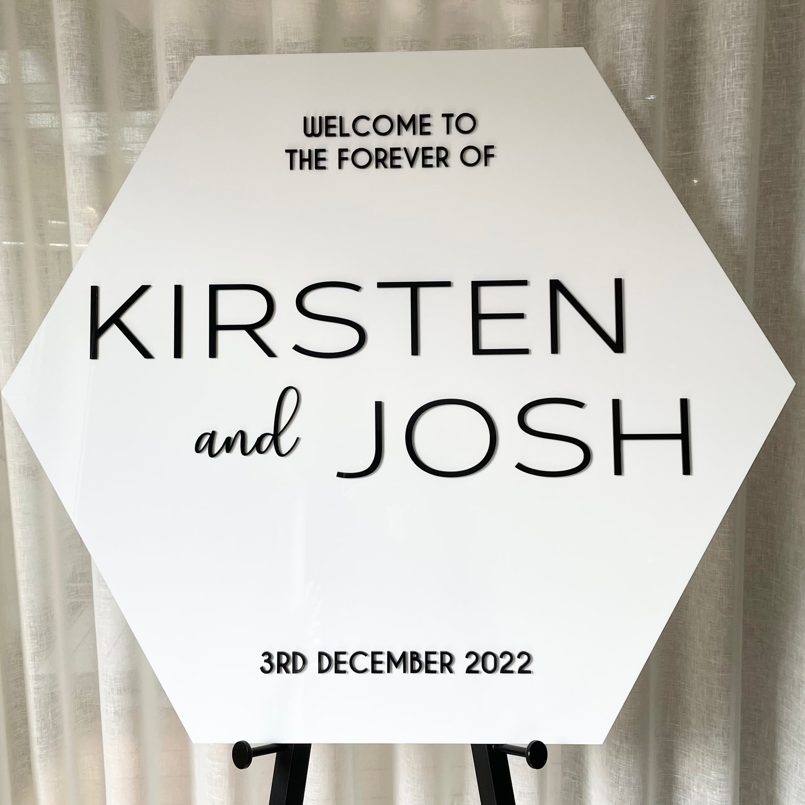 hexagon wedding sign