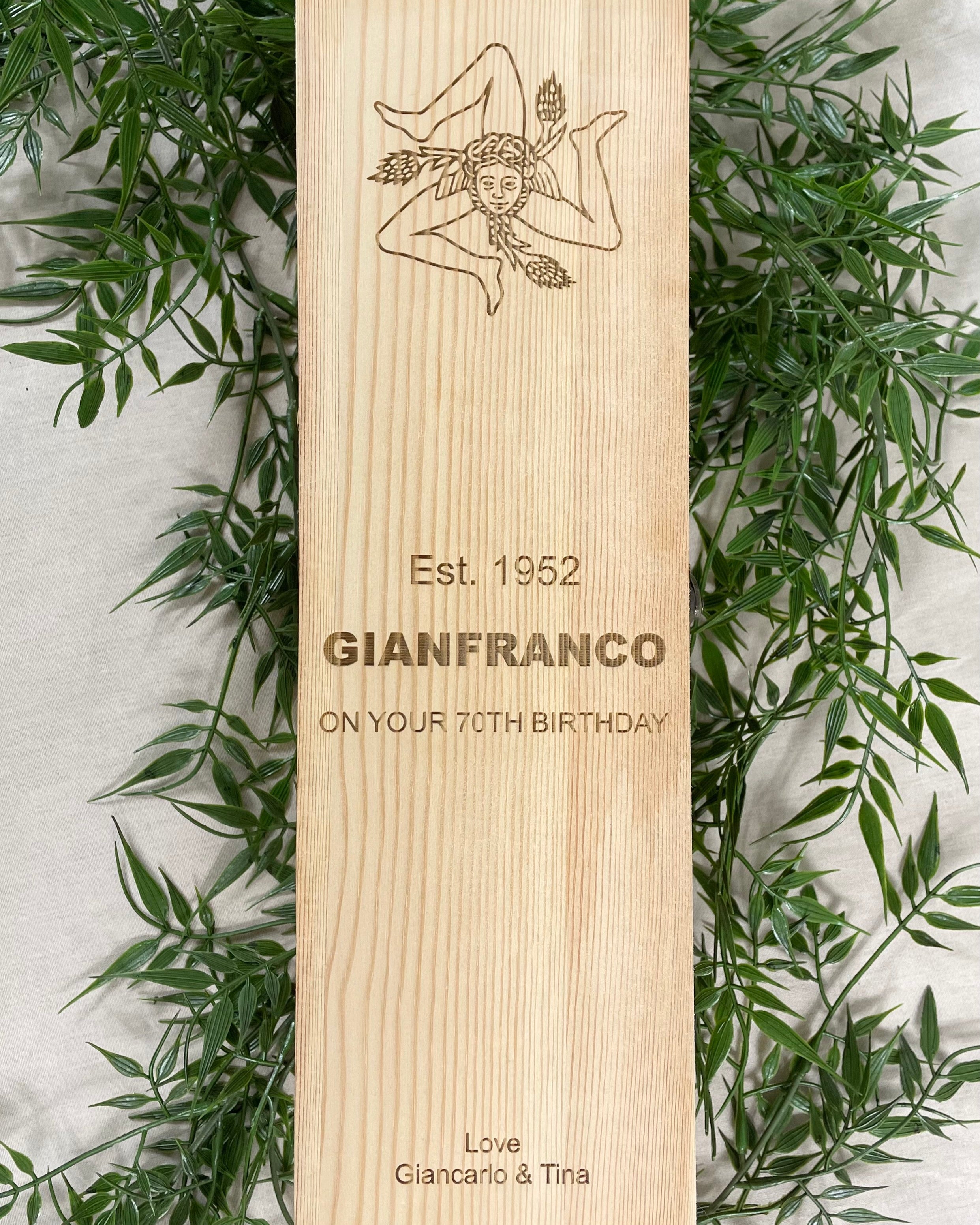 personalised wooden wine box